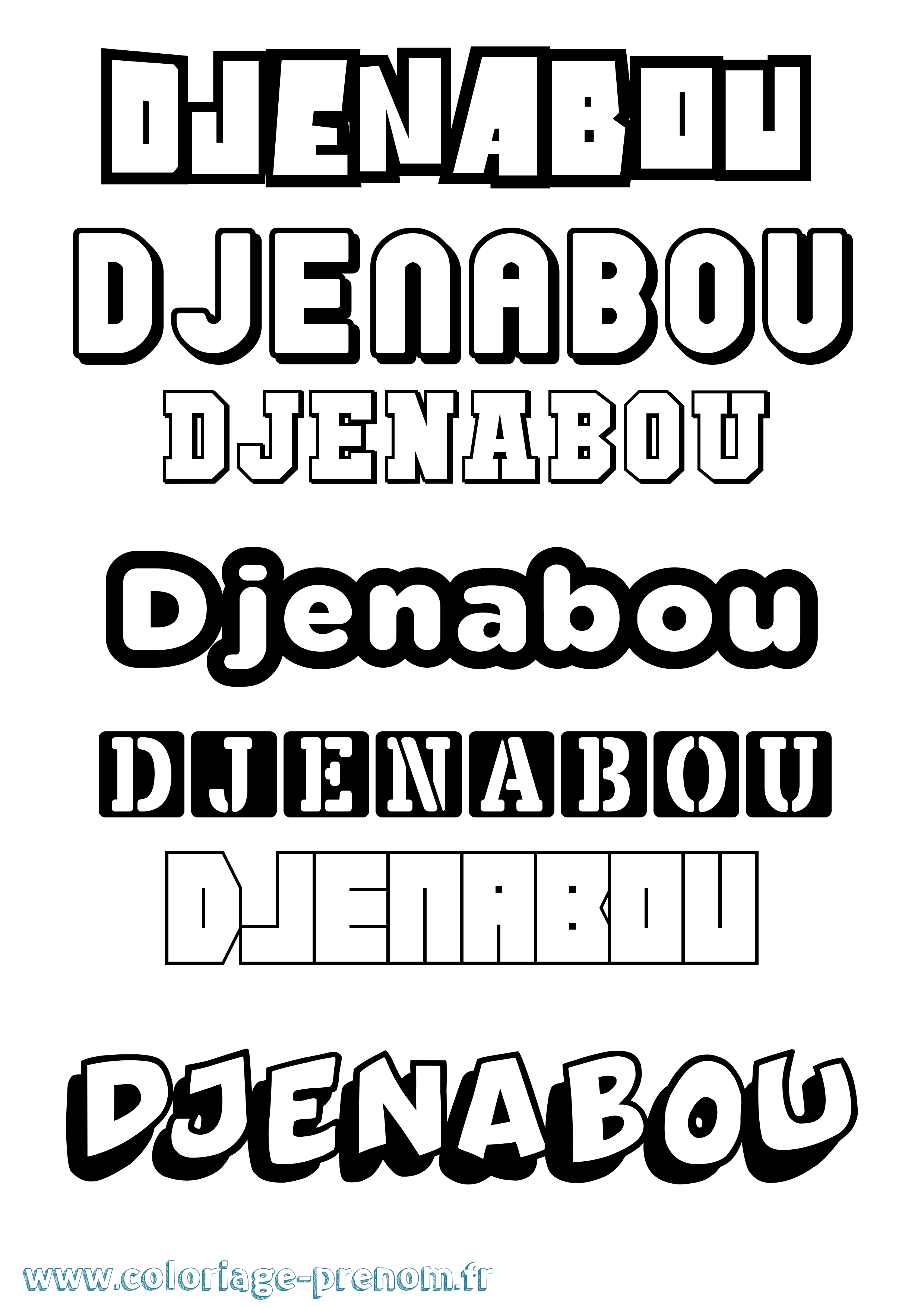 Coloriage Djenabou Simple Coloriage prénom Djenabou Simple