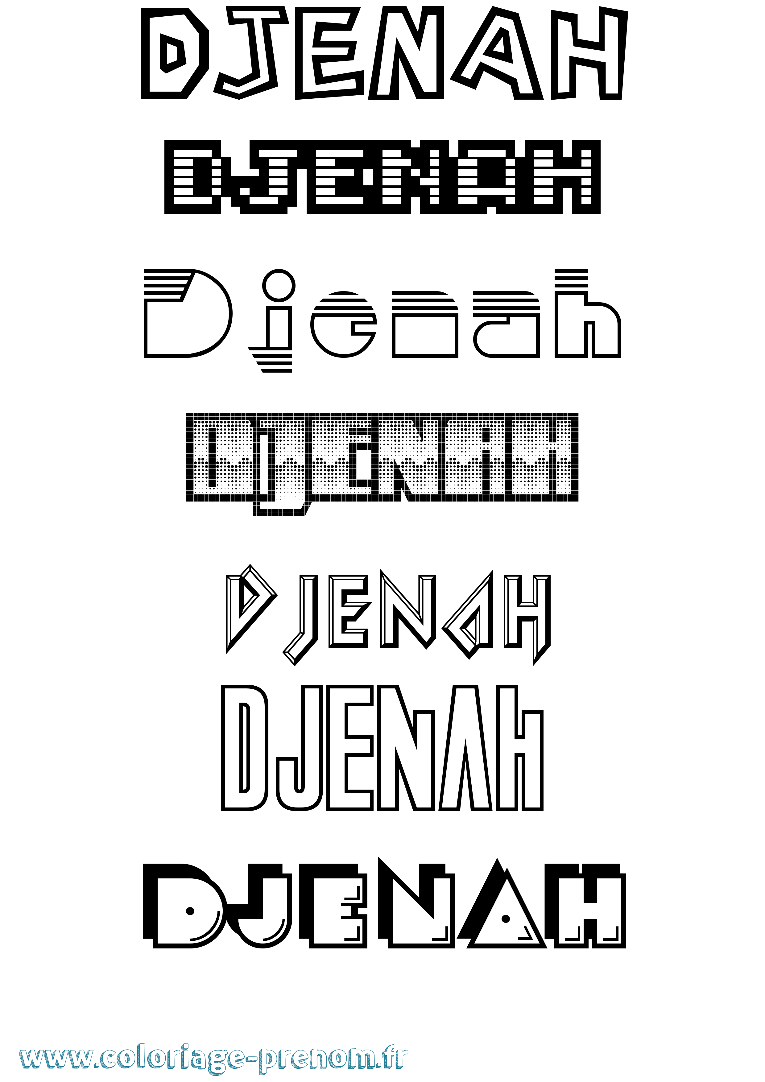 Coloriage Djenah Jeux Vidéos Coloriage prénom Djenah Jeux Vidéos