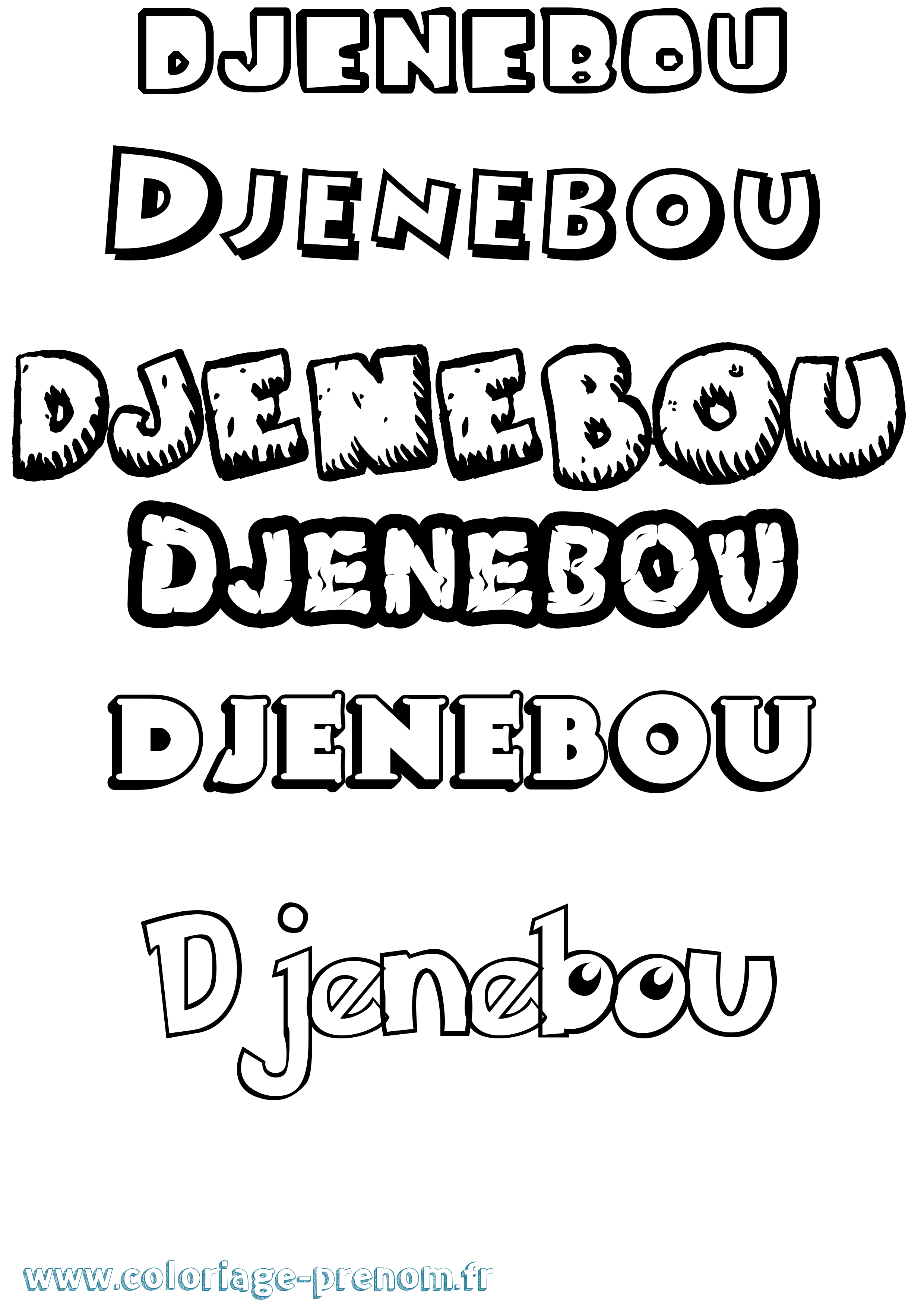 Coloriage Djenebou Dessin Animé Coloriage prénom Djenebou Dessin Animé