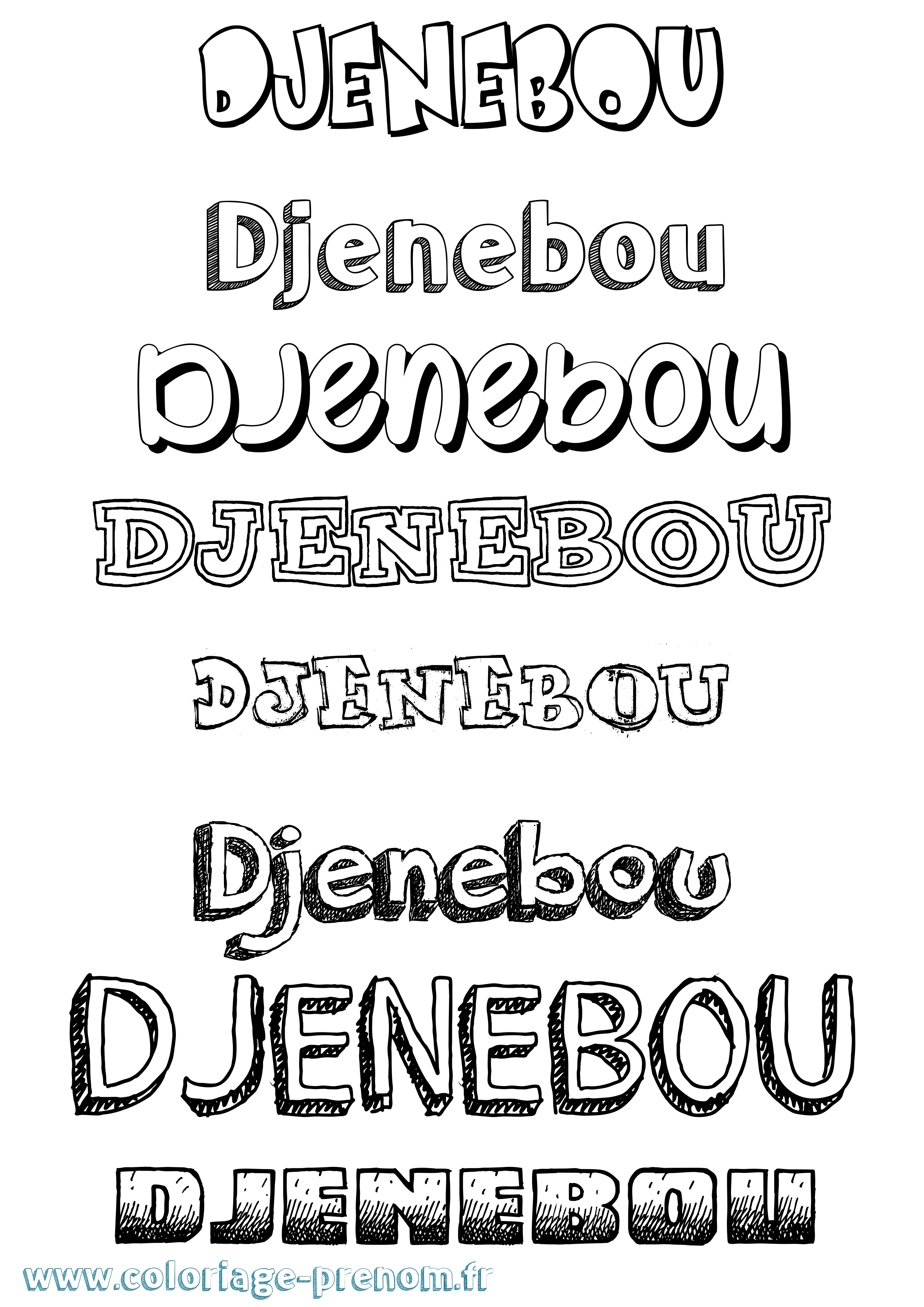 Coloriage Djenebou Dessiné Coloriage prénom Djenebou Dessiné