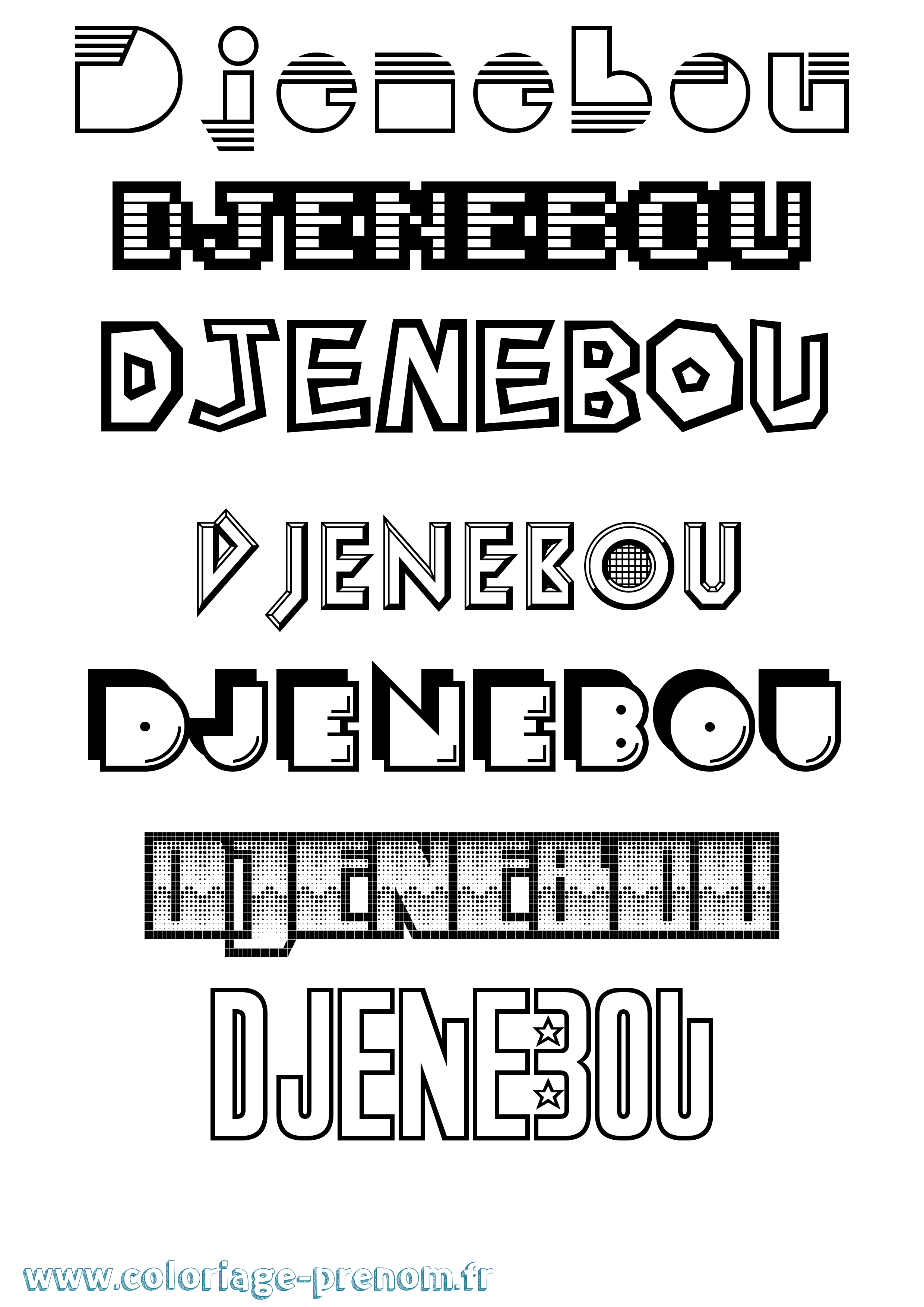 Coloriage Djenebou Jeux Vidéos Coloriage prénom Djenebou Jeux Vidéos