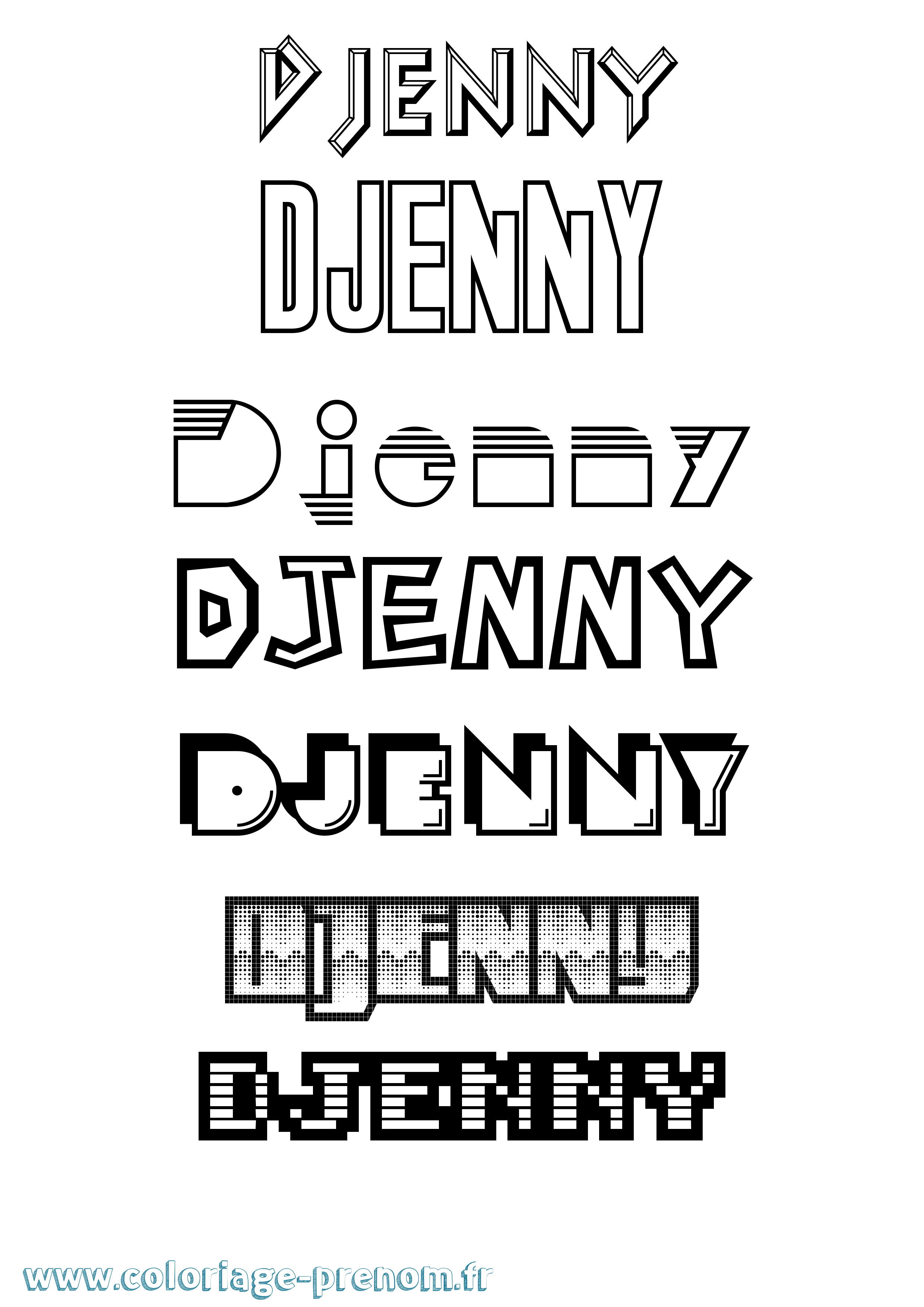 Coloriage Djenny Jeux Vidéos Coloriage prénom Djenny Jeux Vidéos