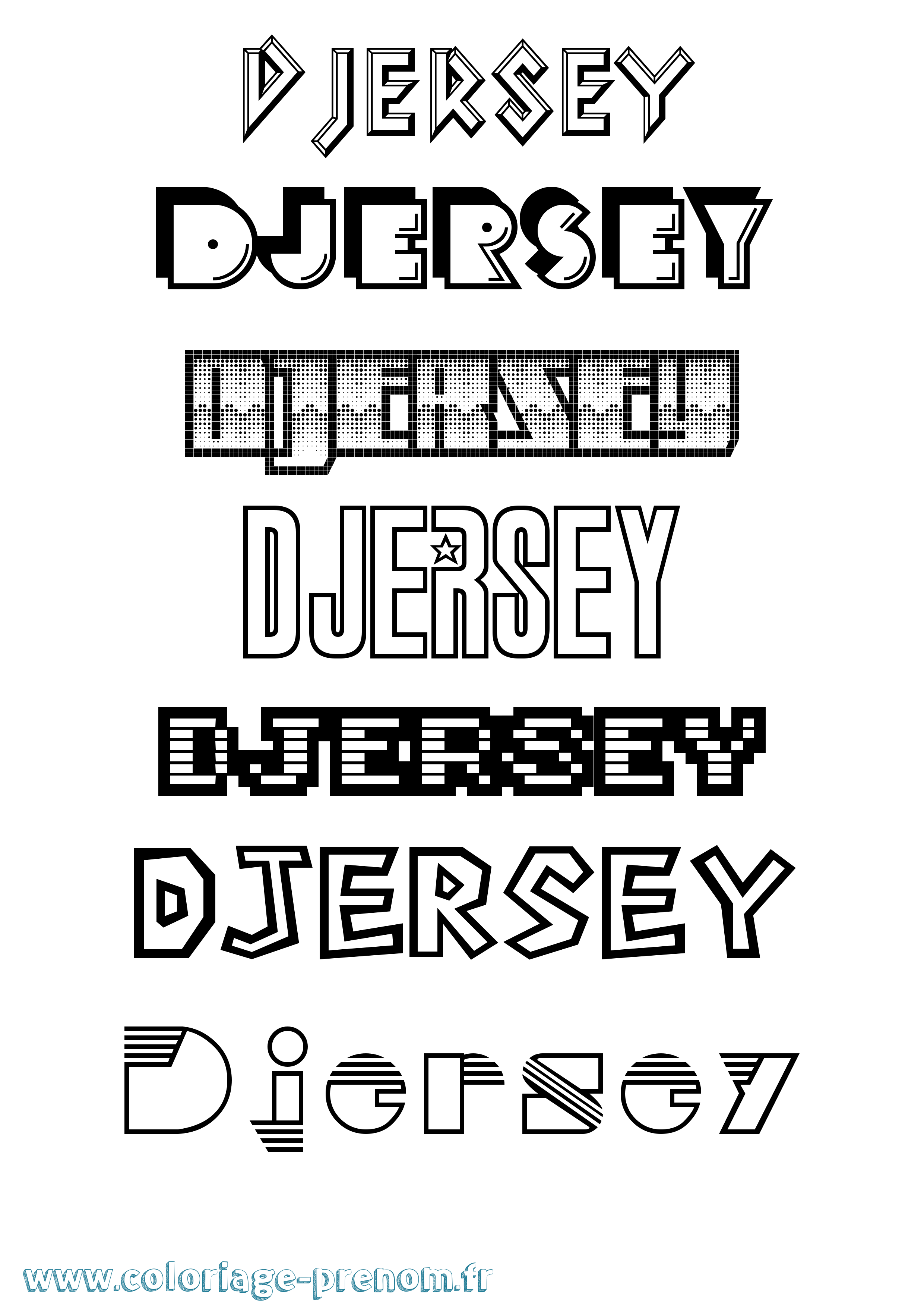 Coloriage Djersey Jeux Vidéos Coloriage prénom Djersey Jeux Vidéos