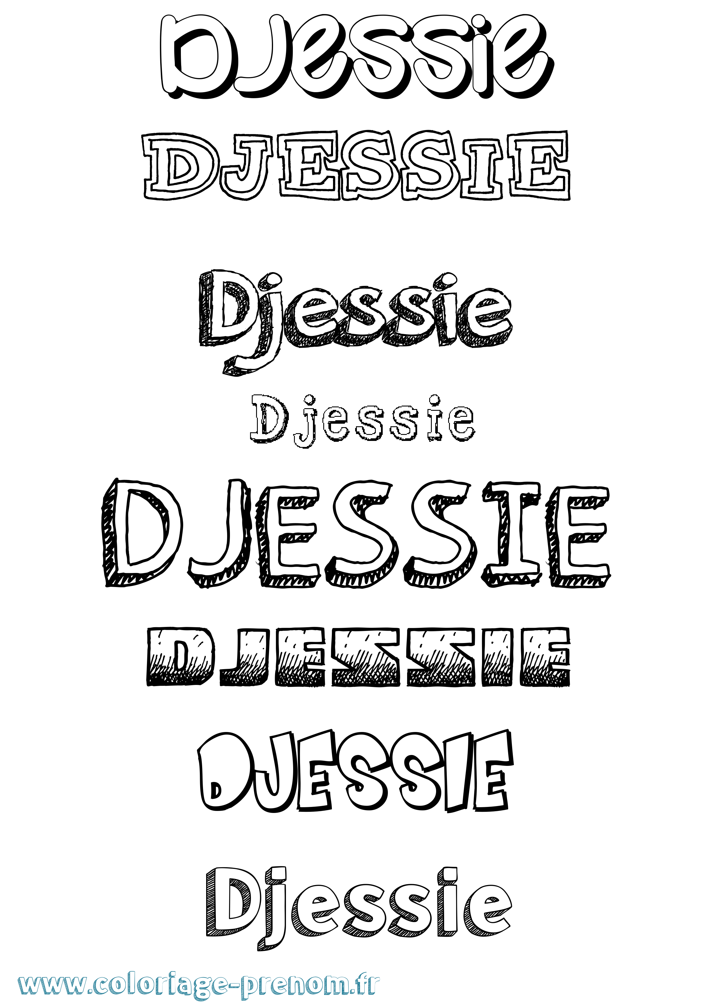 Coloriage Djessie Dessiné Coloriage prénom Djessie Dessiné