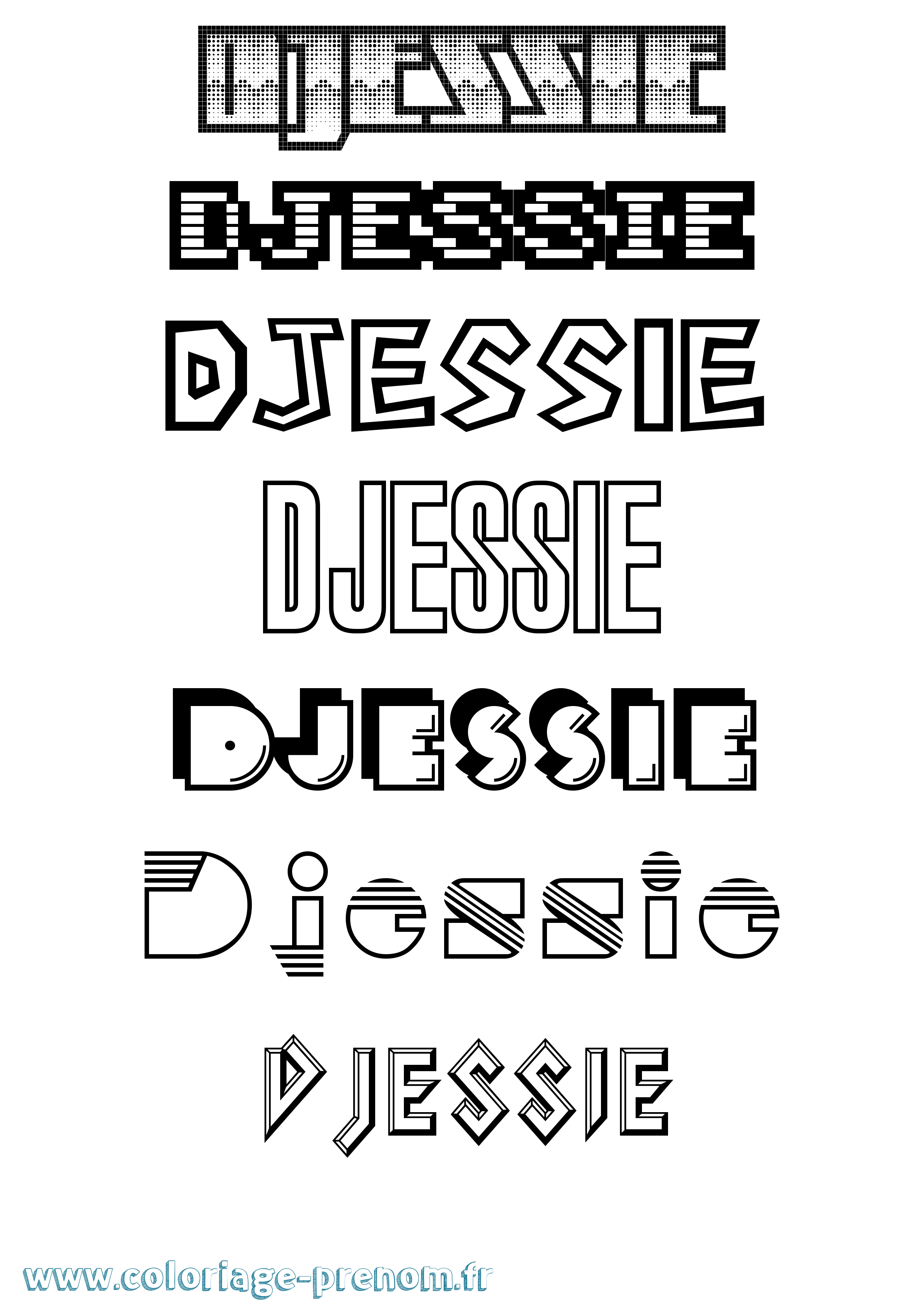 Coloriage Djessie Jeux Vidéos Coloriage prénom Djessie Jeux Vidéos