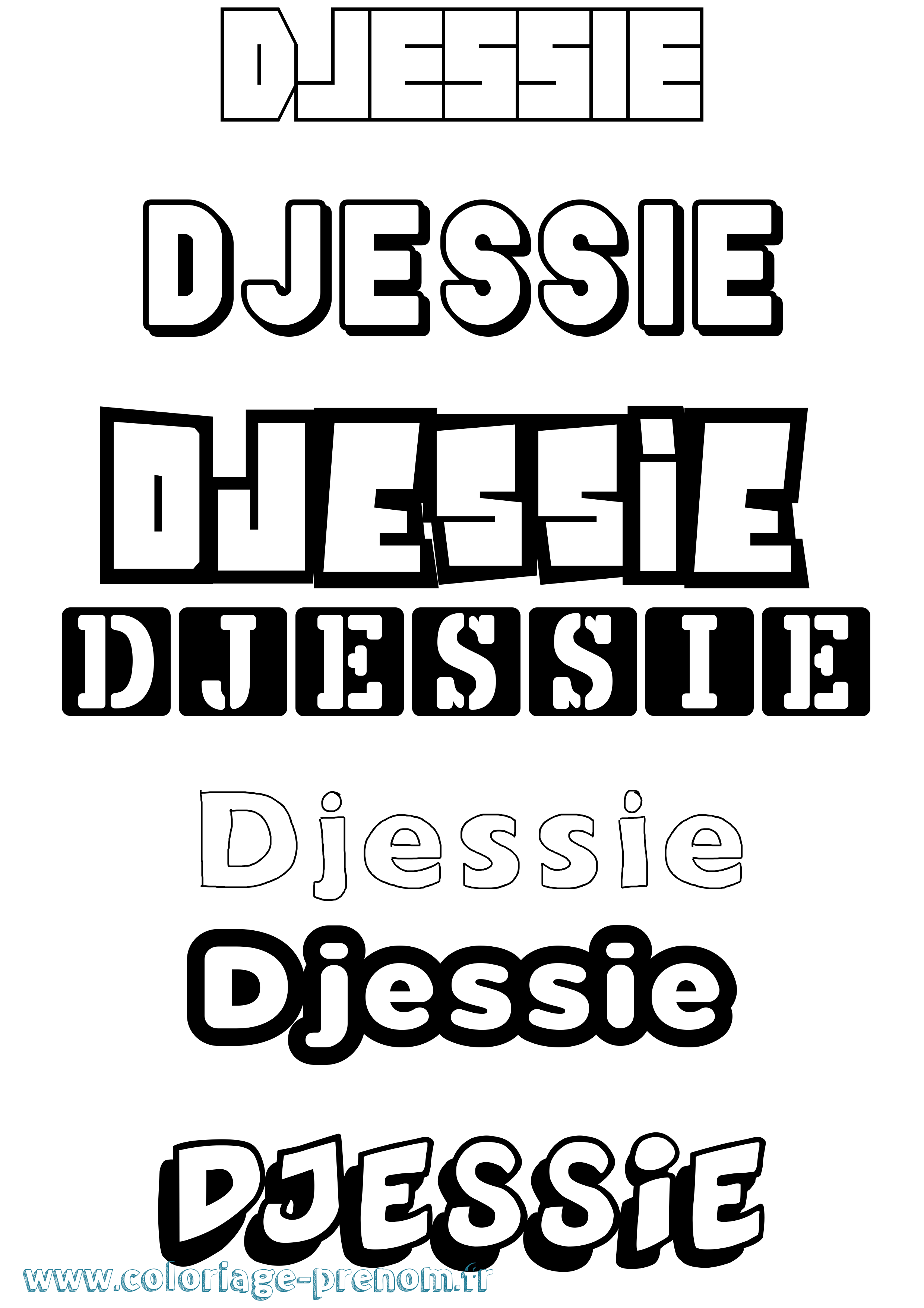 Coloriage Djessie Simple Coloriage prénom Djessie Simple