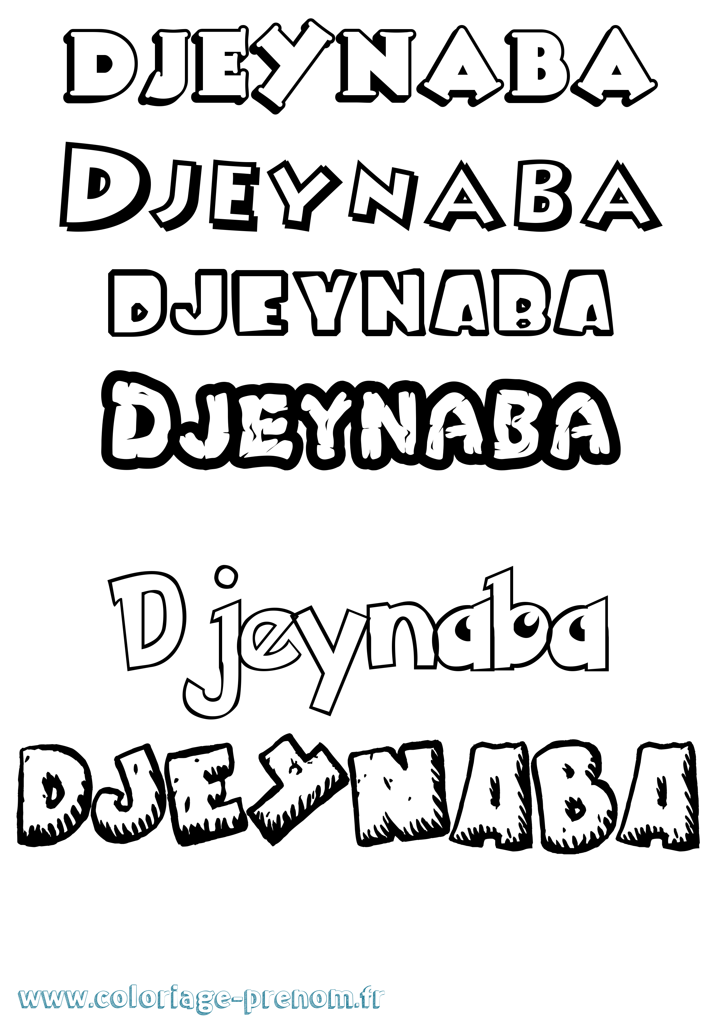 Coloriage Djeynaba Dessin Animé Coloriage prénom Djeynaba Dessin Animé