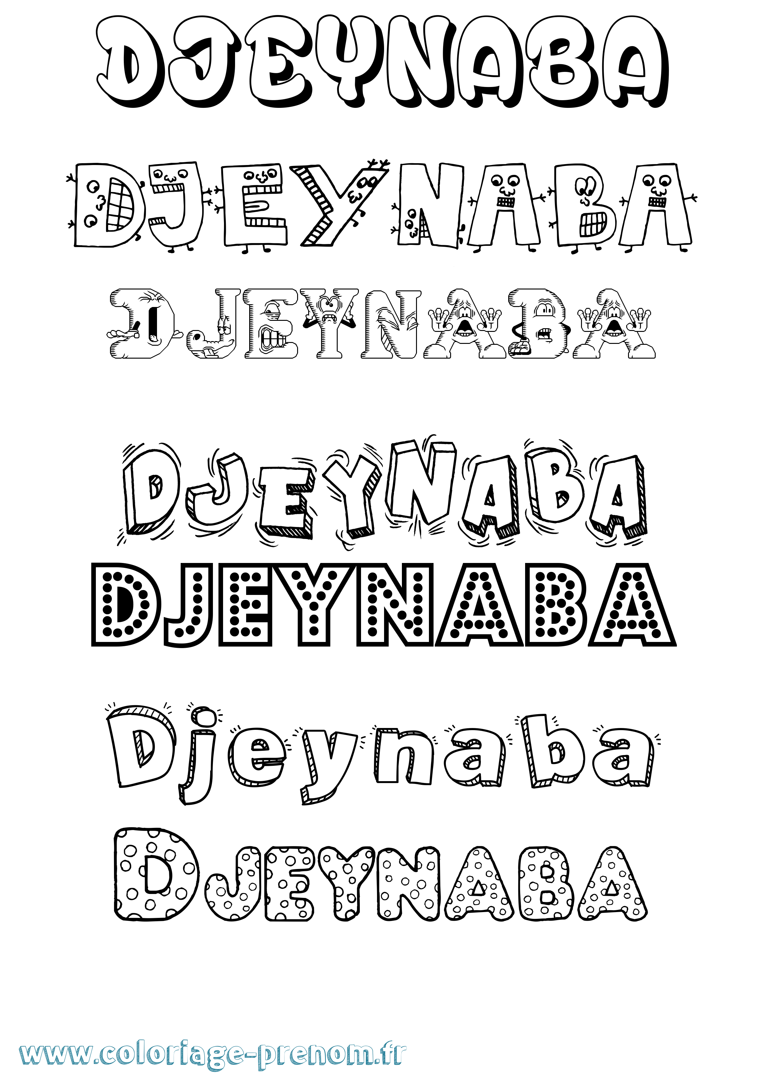 Coloriage Djeynaba Fun Coloriage prénom Djeynaba Fun