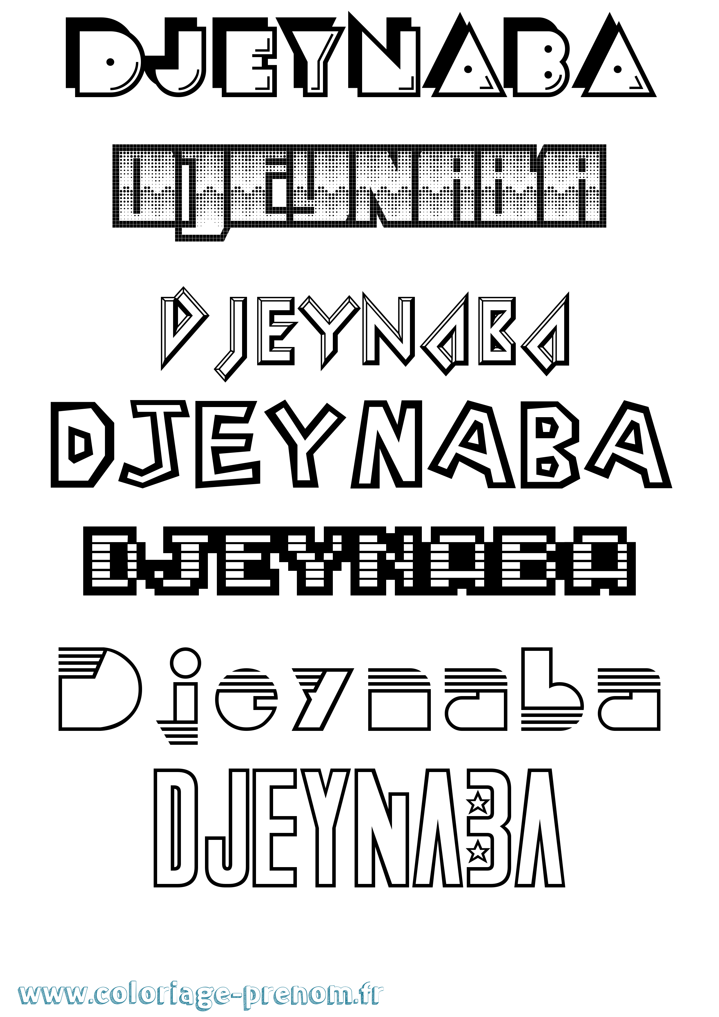 Coloriage Djeynaba Jeux Vidéos Coloriage prénom Djeynaba Jeux Vidéos