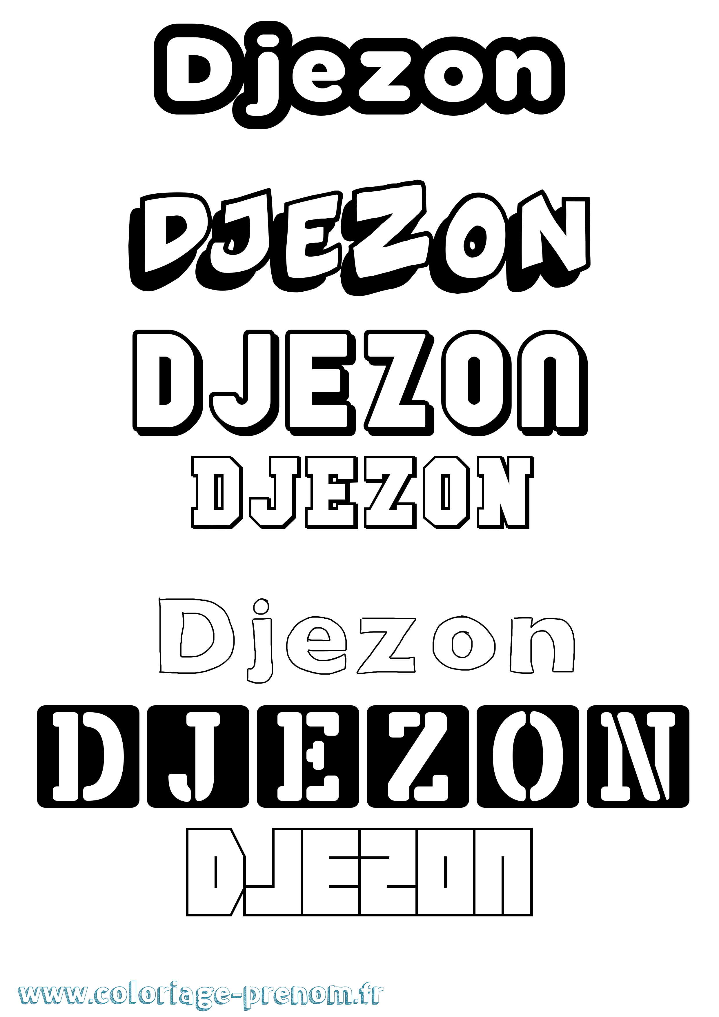 Coloriage Djezon Simple Coloriage prénom Djezon Simple