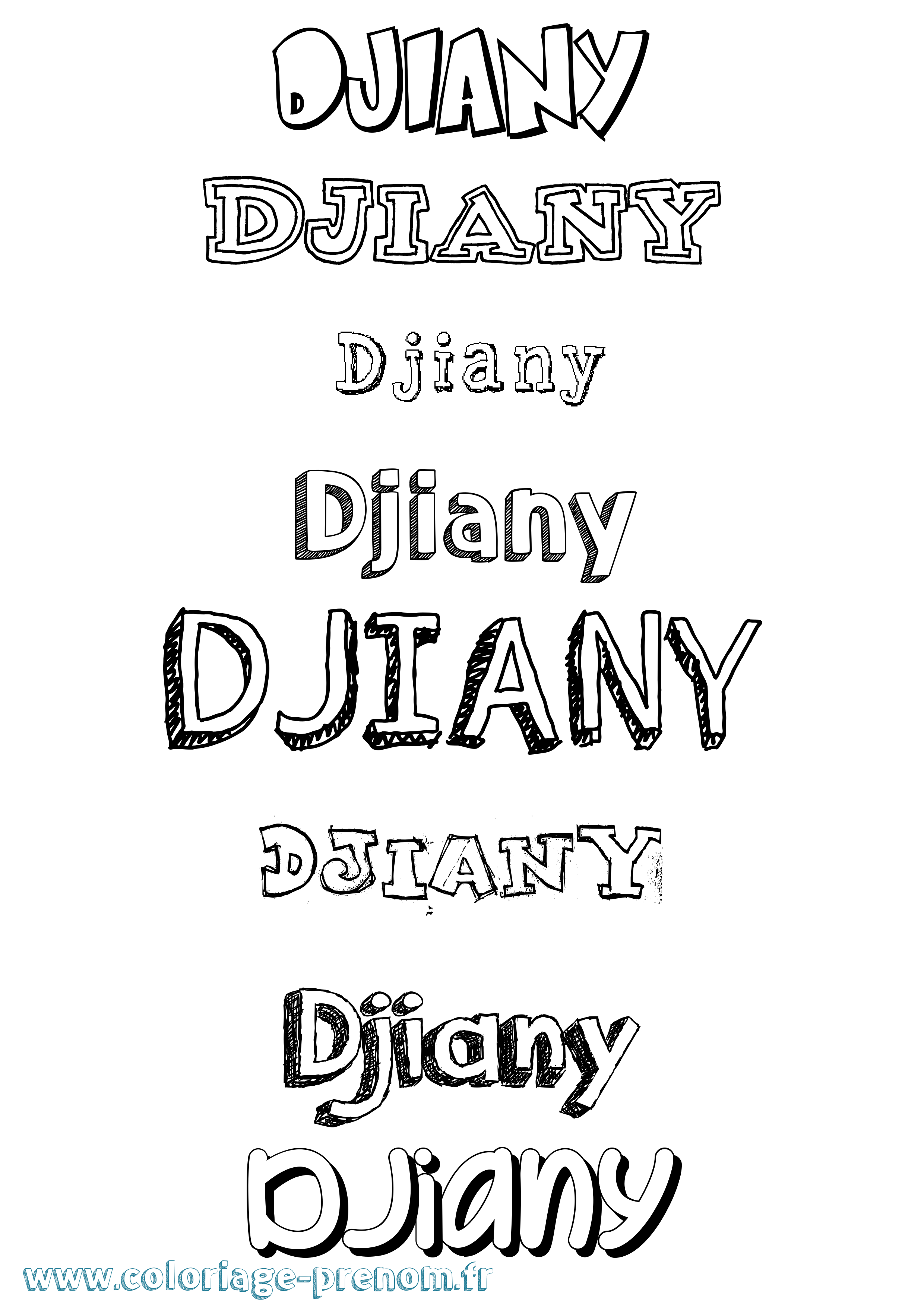 Coloriage Djiany Dessiné Coloriage prénom Djiany Dessiné
