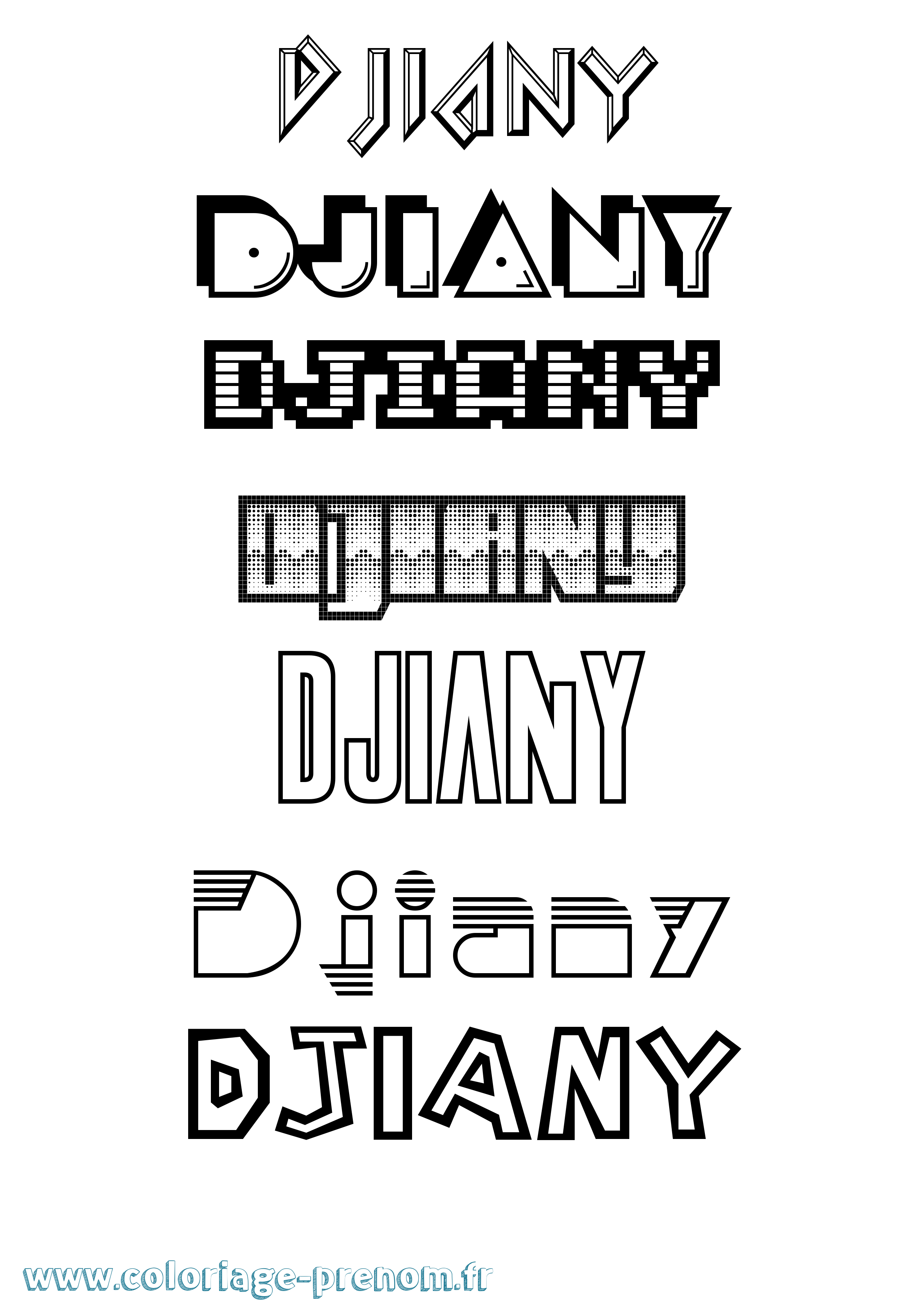 Coloriage Djiany Jeux Vidéos Coloriage prénom Djiany Jeux Vidéos