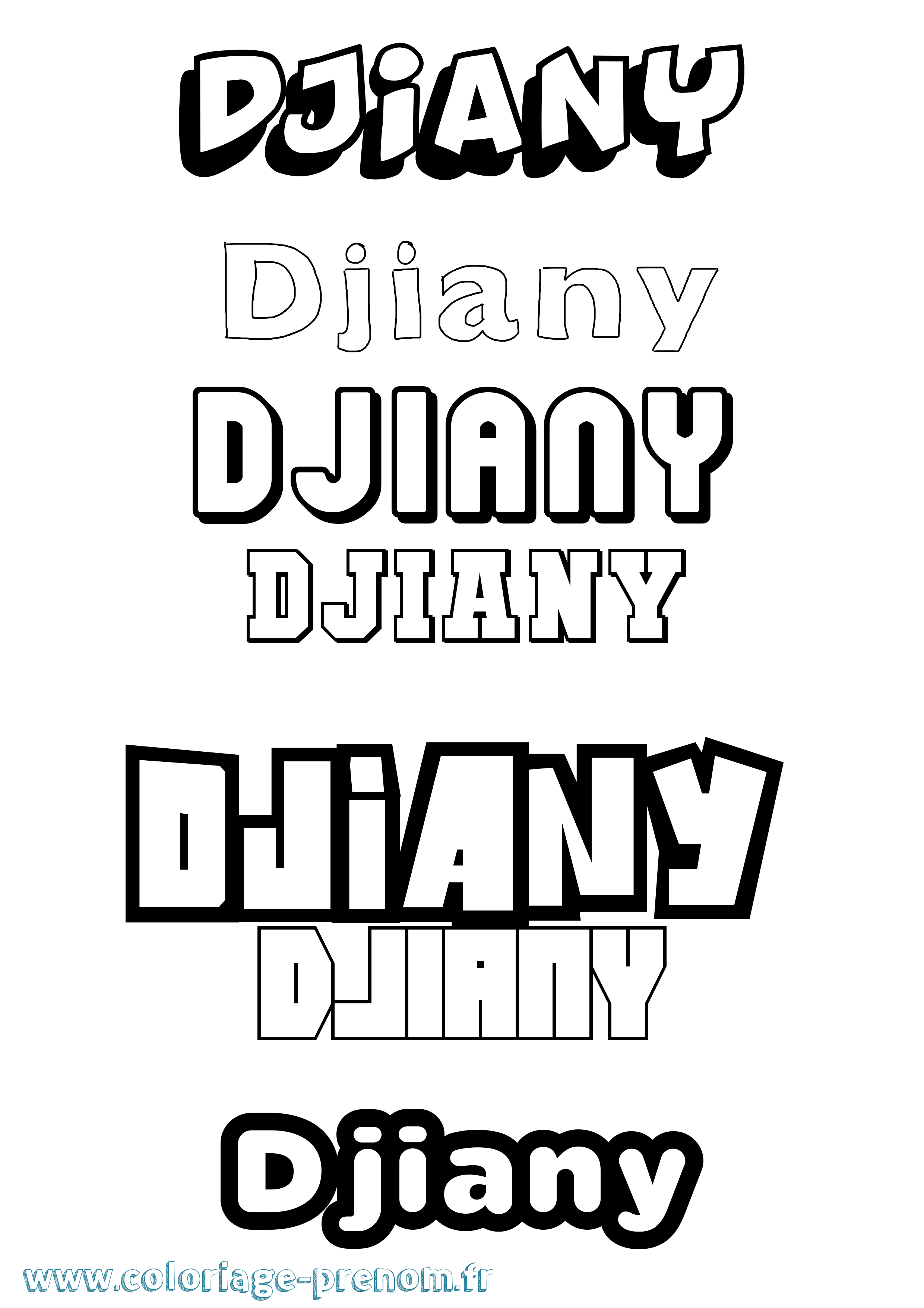 Coloriage Djiany Simple Coloriage prénom Djiany Simple
