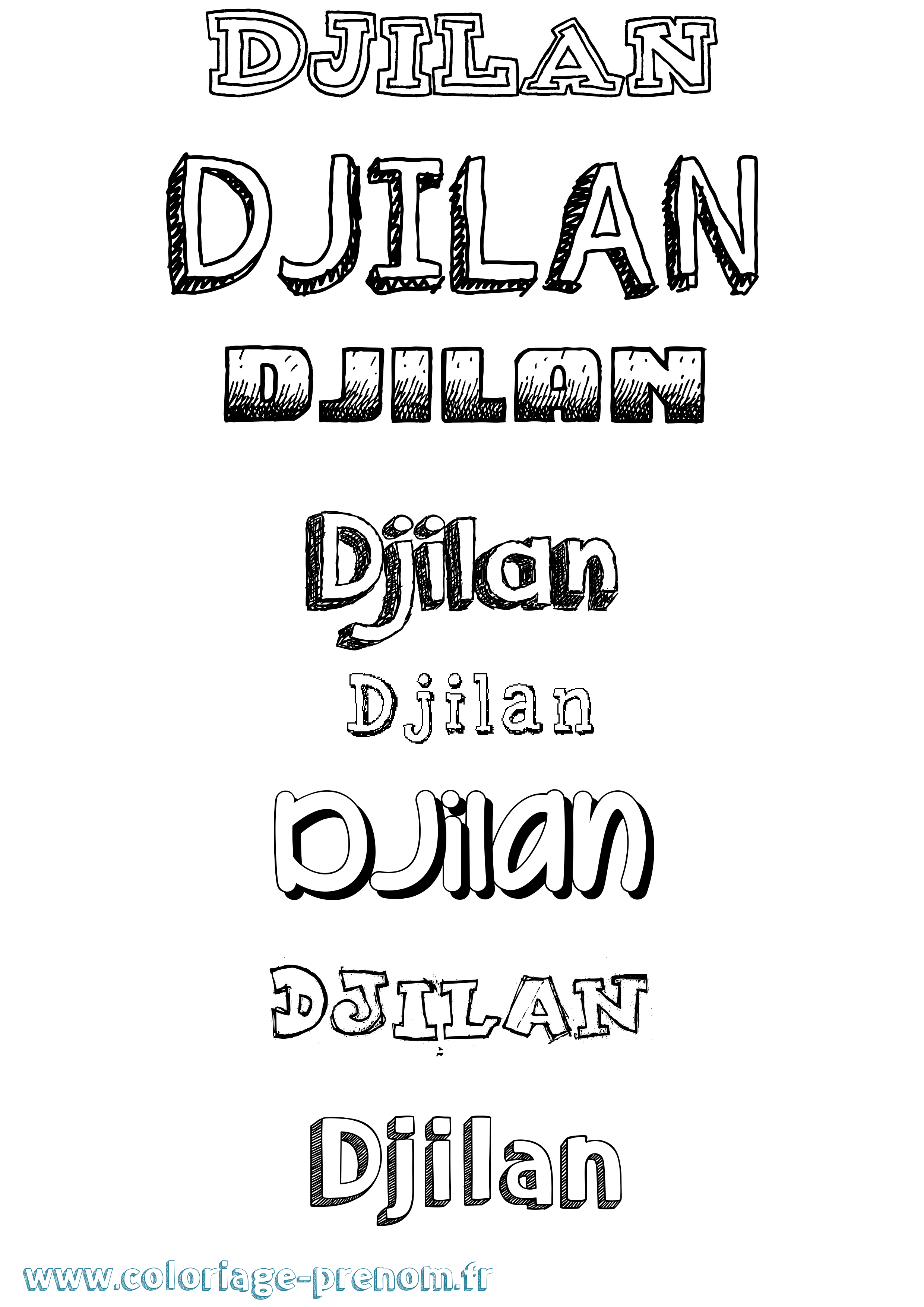 Coloriage Djilan Dessiné Coloriage prénom Djilan Dessiné