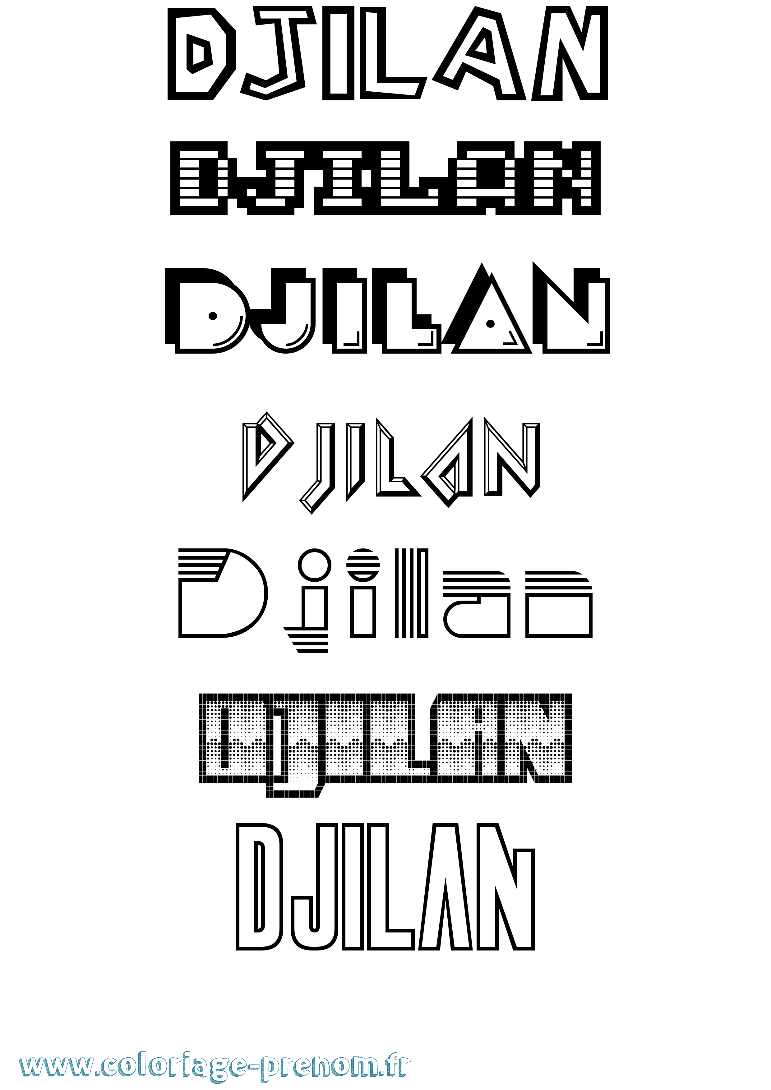 Coloriage Djilan Jeux Vidéos Coloriage prénom Djilan Jeux Vidéos