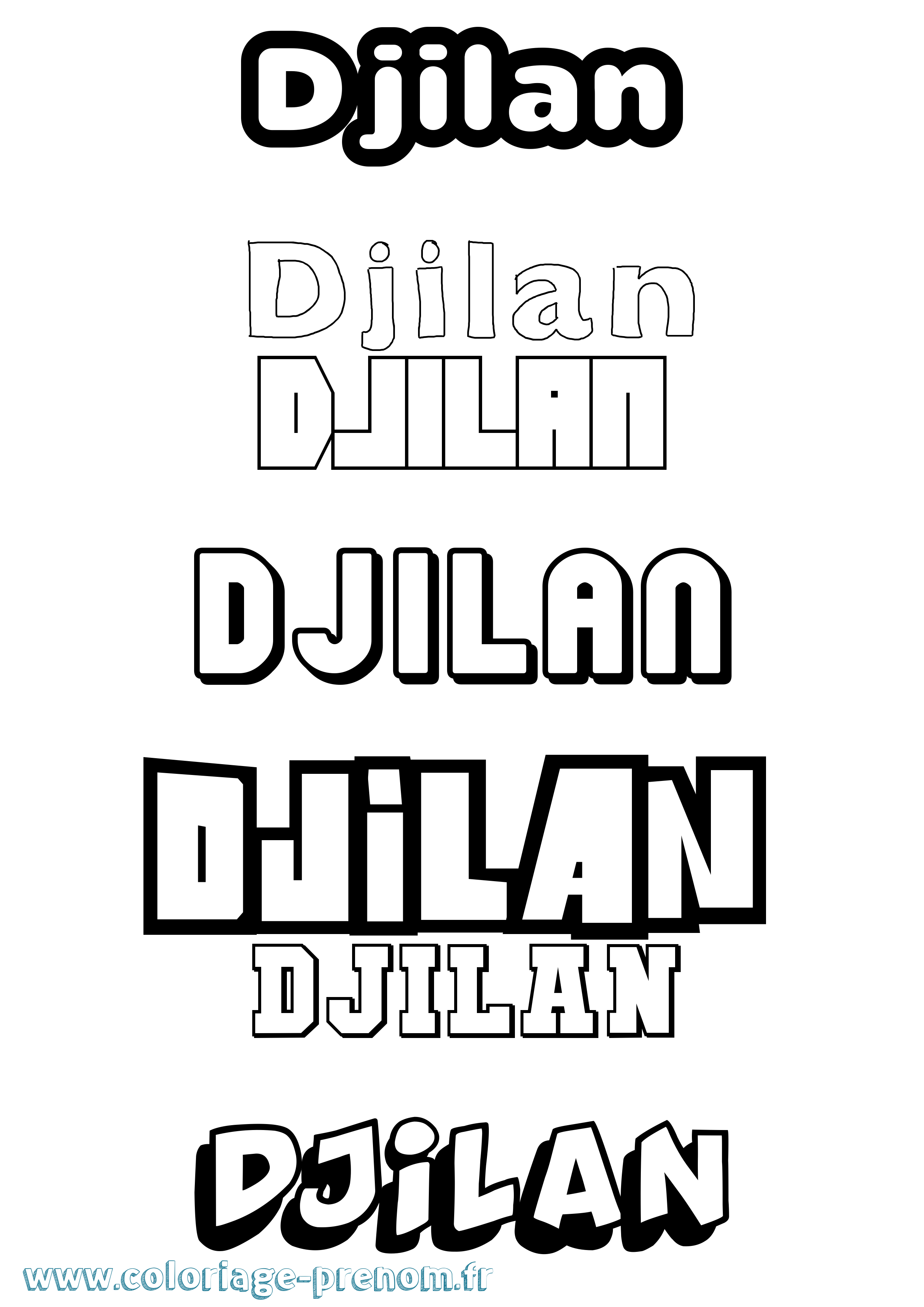 Coloriage Djilan Simple Coloriage prénom Djilan Simple