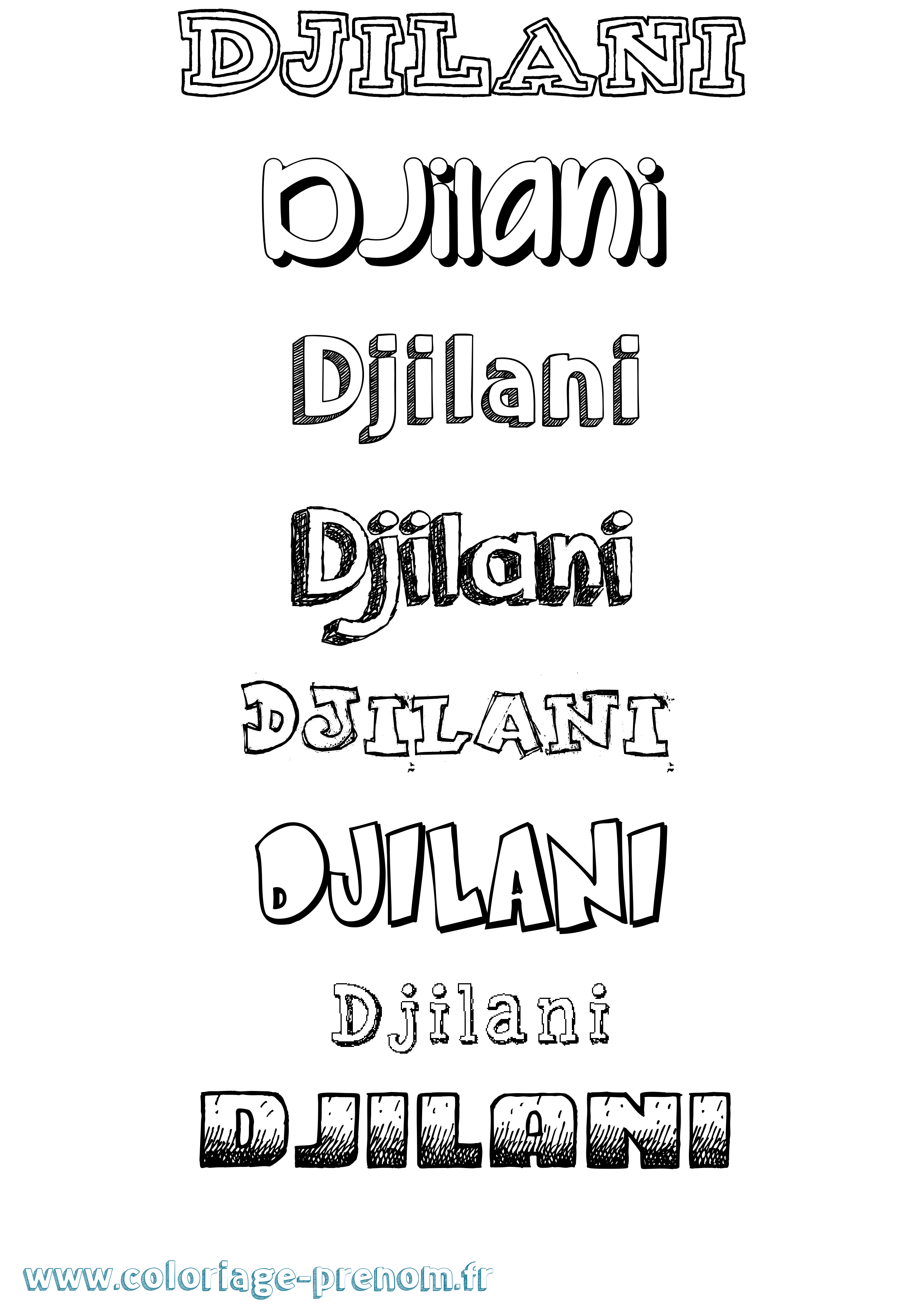 Coloriage Djilani Dessiné Coloriage prénom Djilani Dessiné