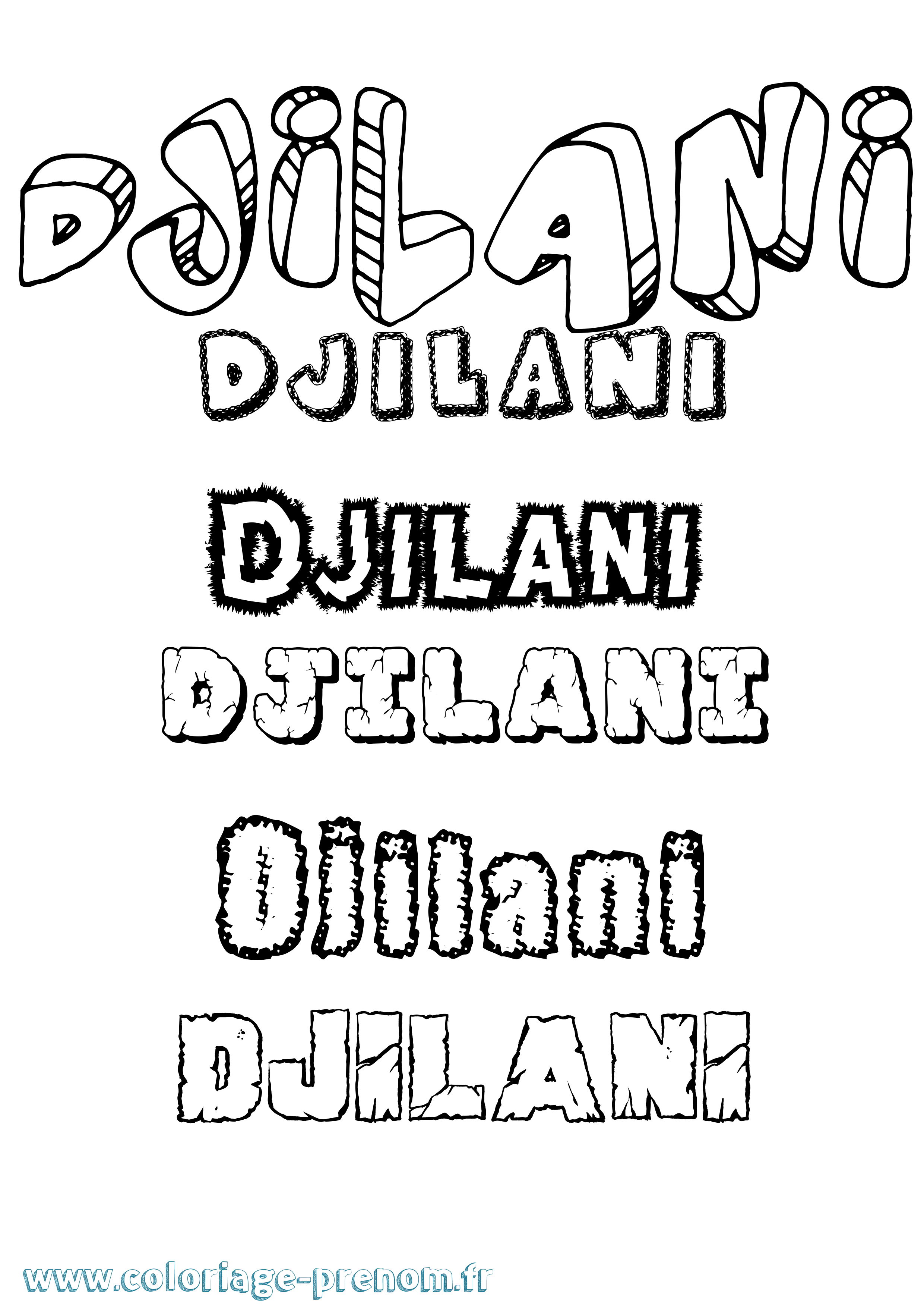Coloriage Djilani Destructuré Coloriage prénom Djilani Destructuré