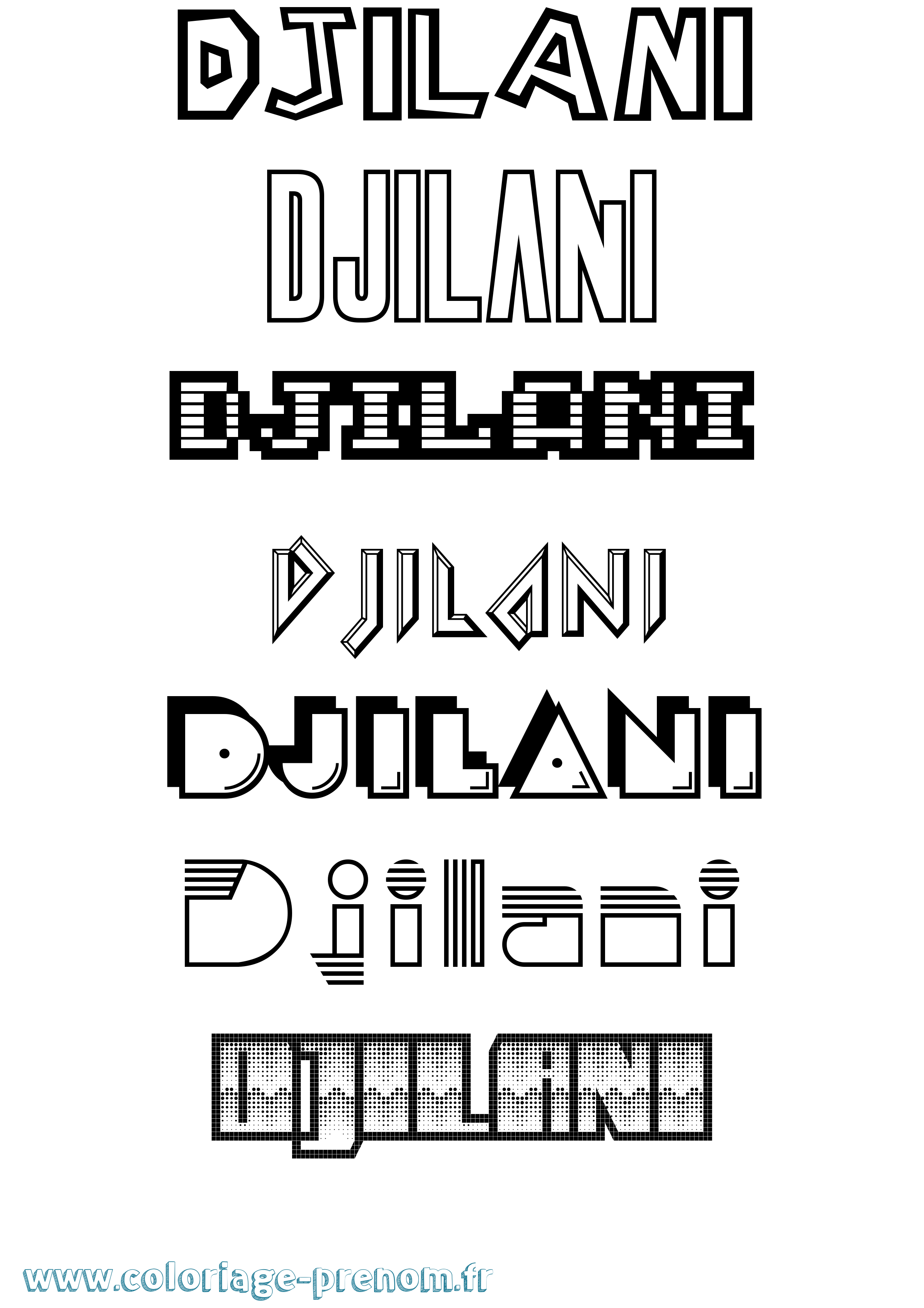 Coloriage Djilani Jeux Vidéos Coloriage prénom Djilani Jeux Vidéos
