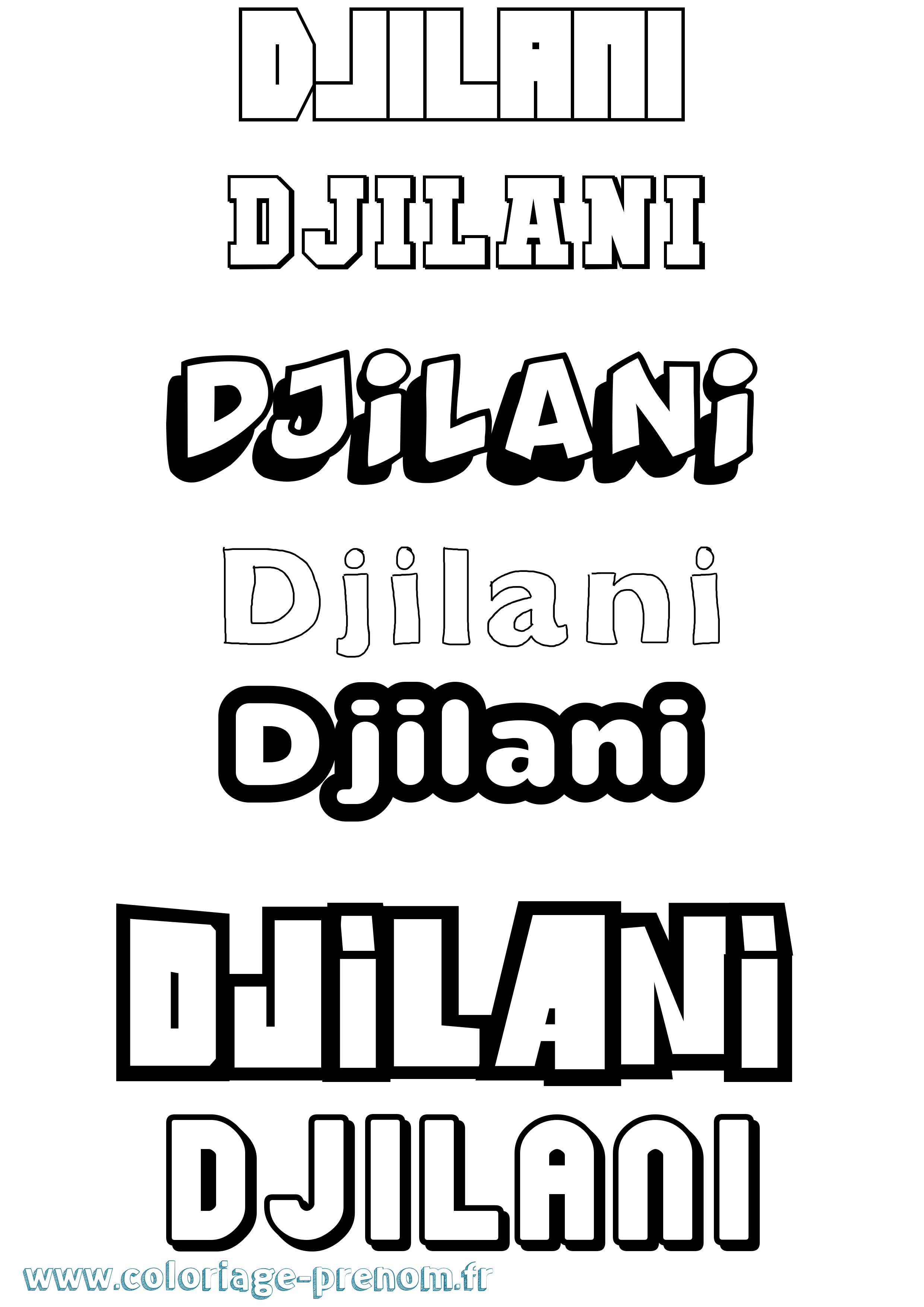 Coloriage Djilani Simple Coloriage prénom Djilani Simple