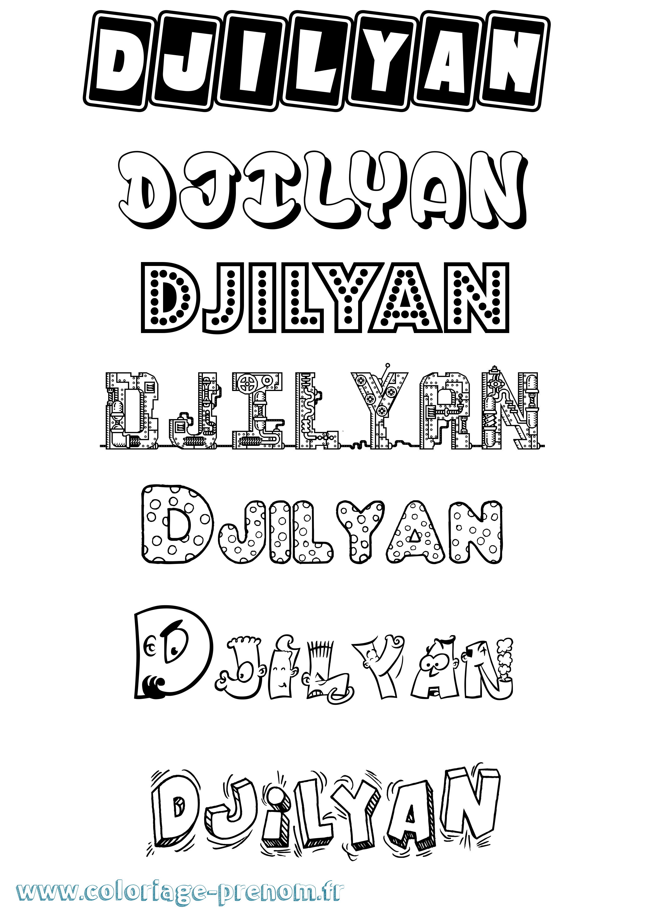 Coloriage Djilyan Fun Coloriage prénom Djilyan Fun