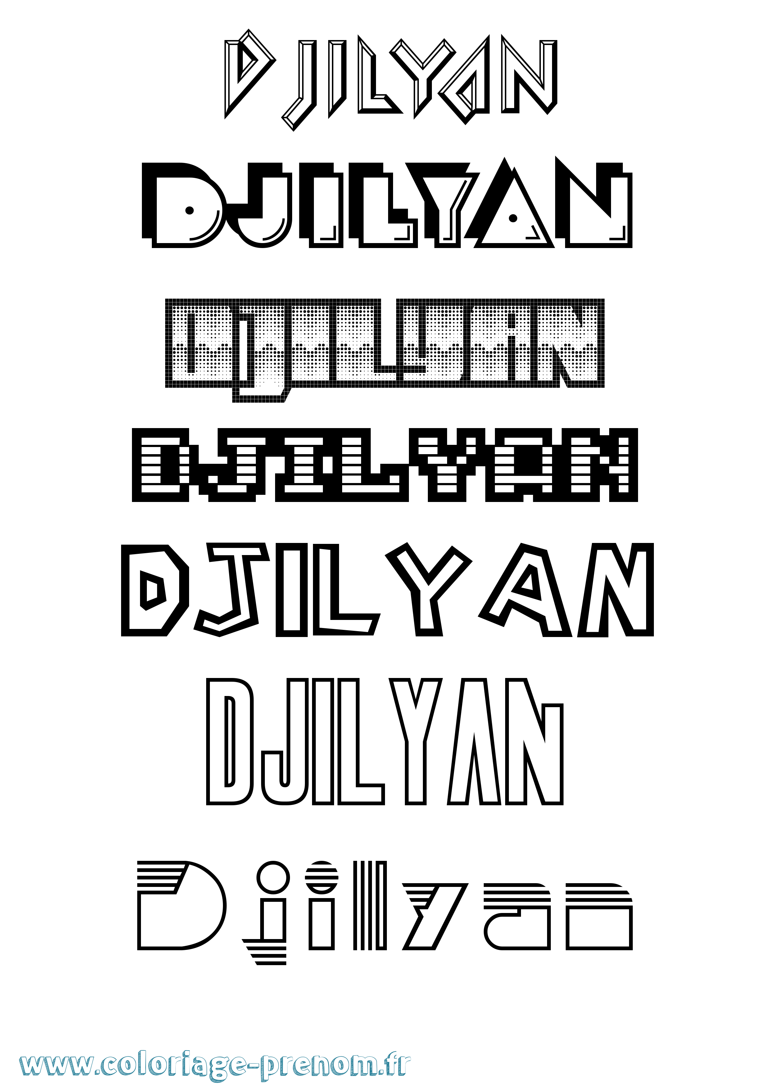 Coloriage Djilyan Jeux Vidéos Coloriage prénom Djilyan Jeux Vidéos