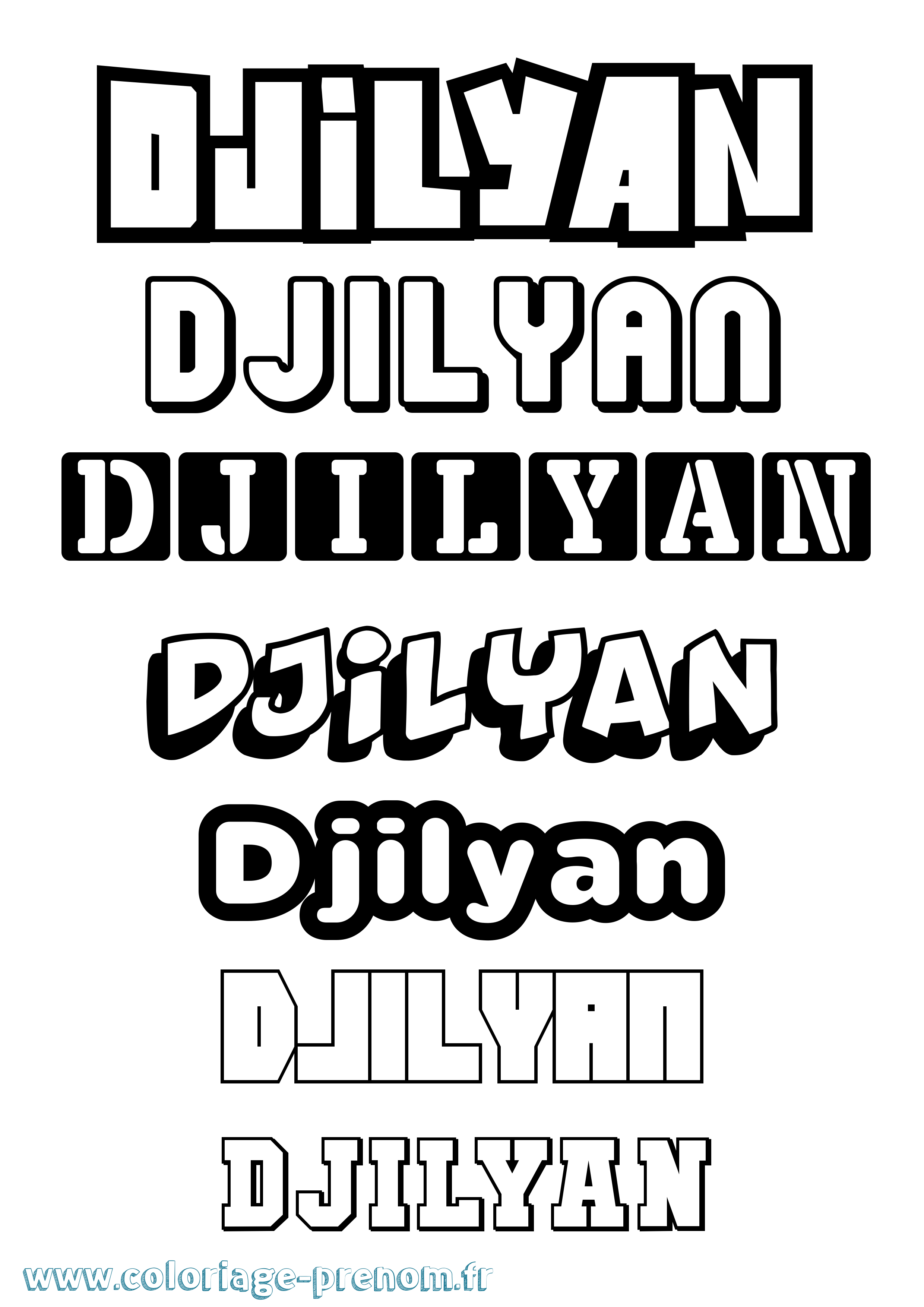 Coloriage Djilyan Simple Coloriage prénom Djilyan Simple