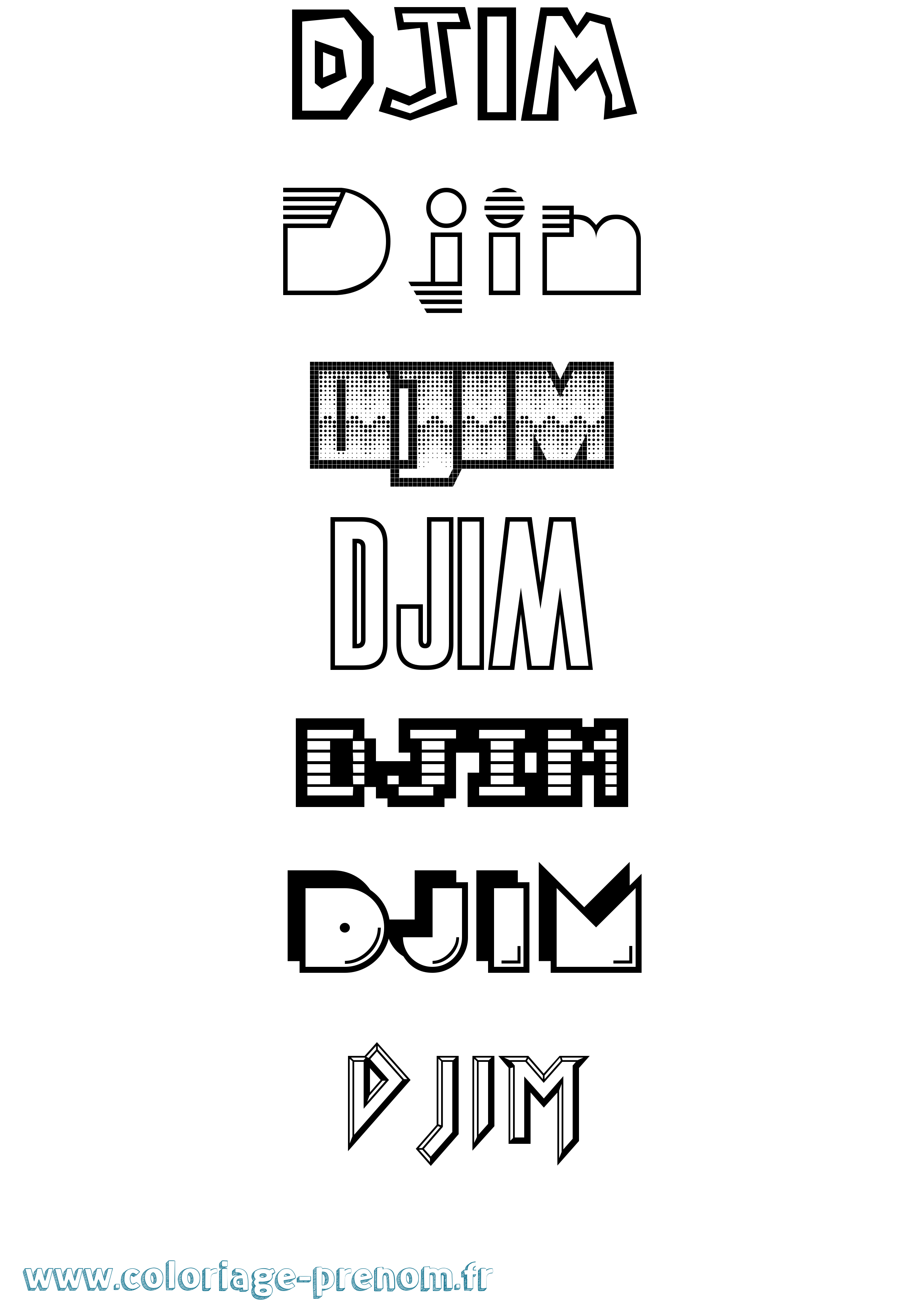 Coloriage Djim Jeux Vidéos Coloriage prénom Djim Jeux Vidéos