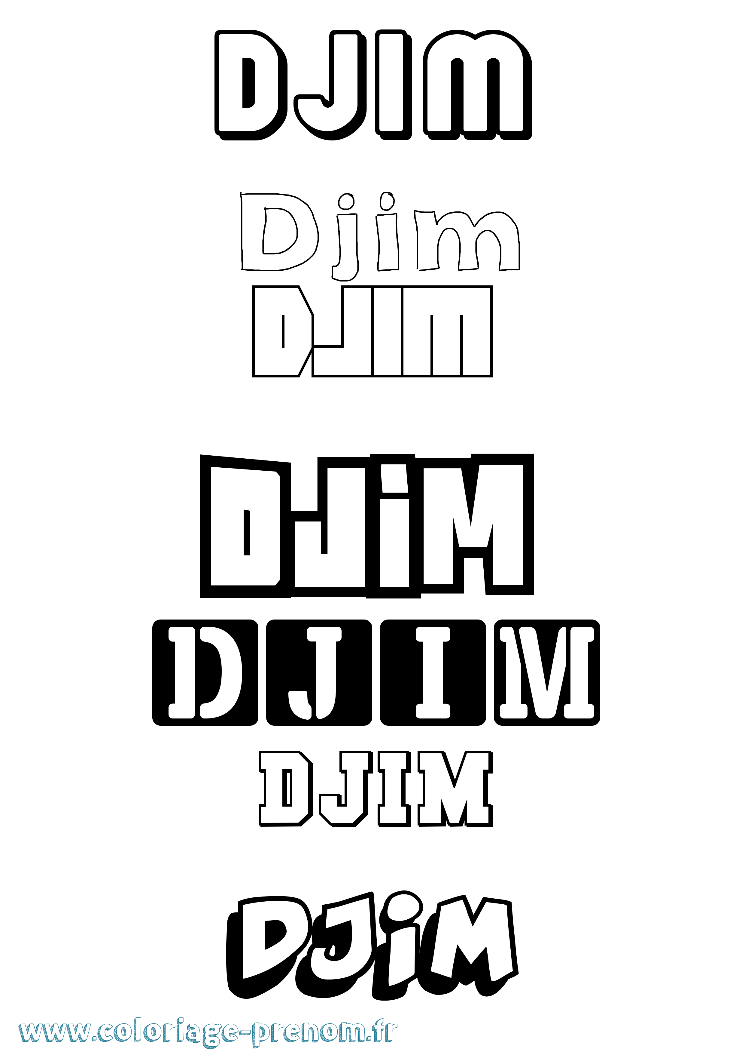 Coloriage Djim Simple Coloriage prénom Djim Simple