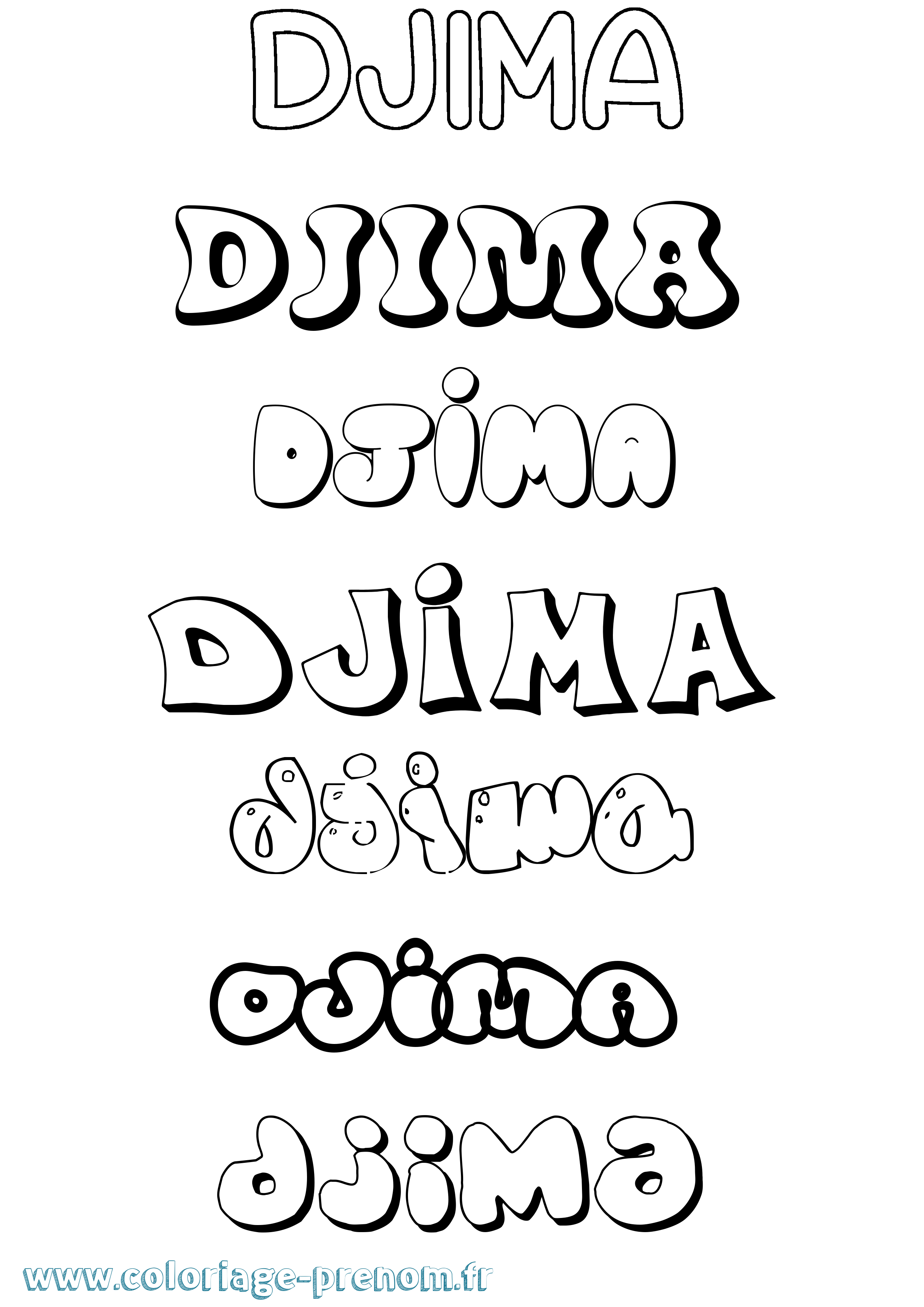 Coloriage Djima Bubble Coloriage prénom Djima Bubble