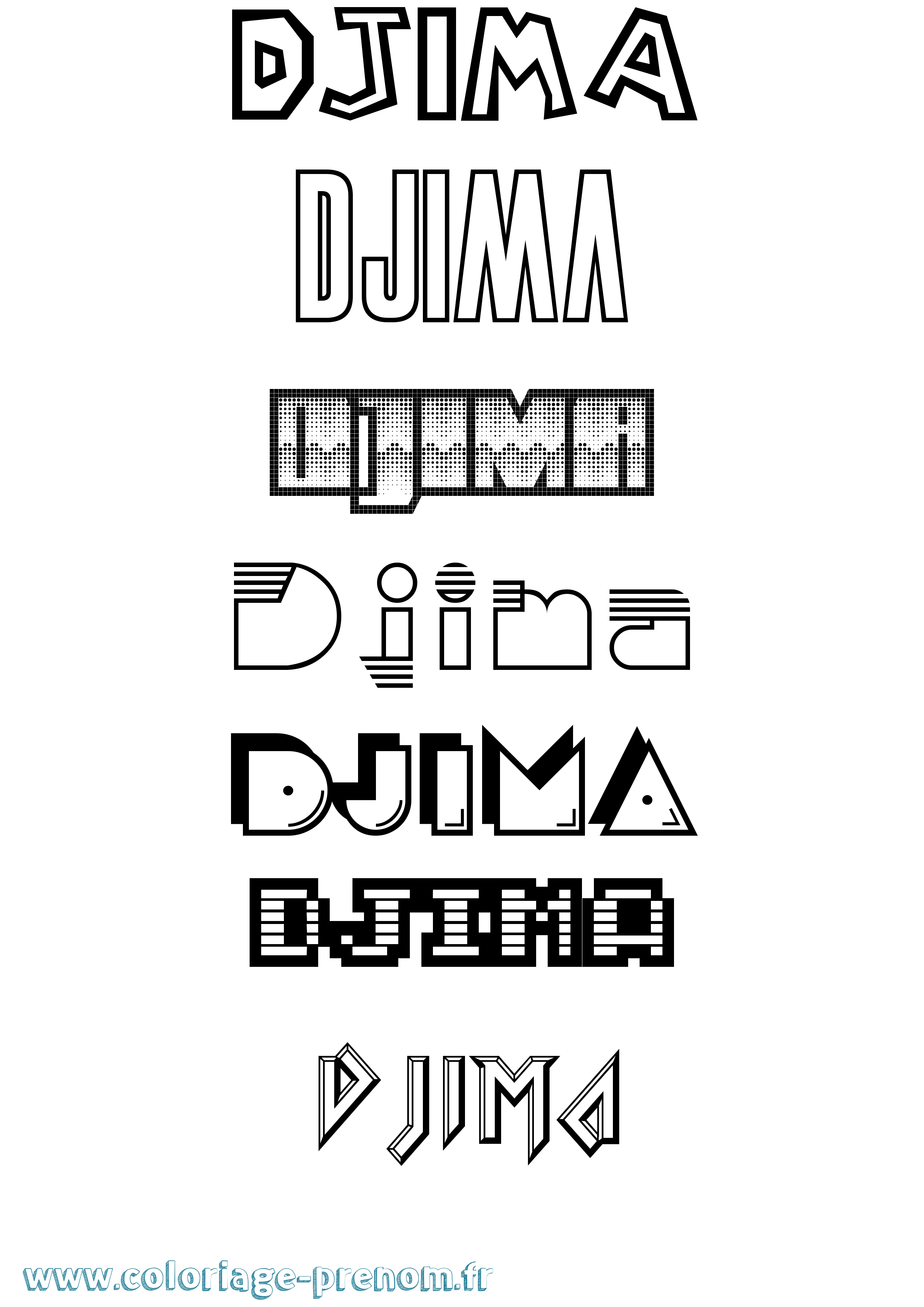Coloriage Djima Jeux Vidéos Coloriage prénom Djima Jeux Vidéos