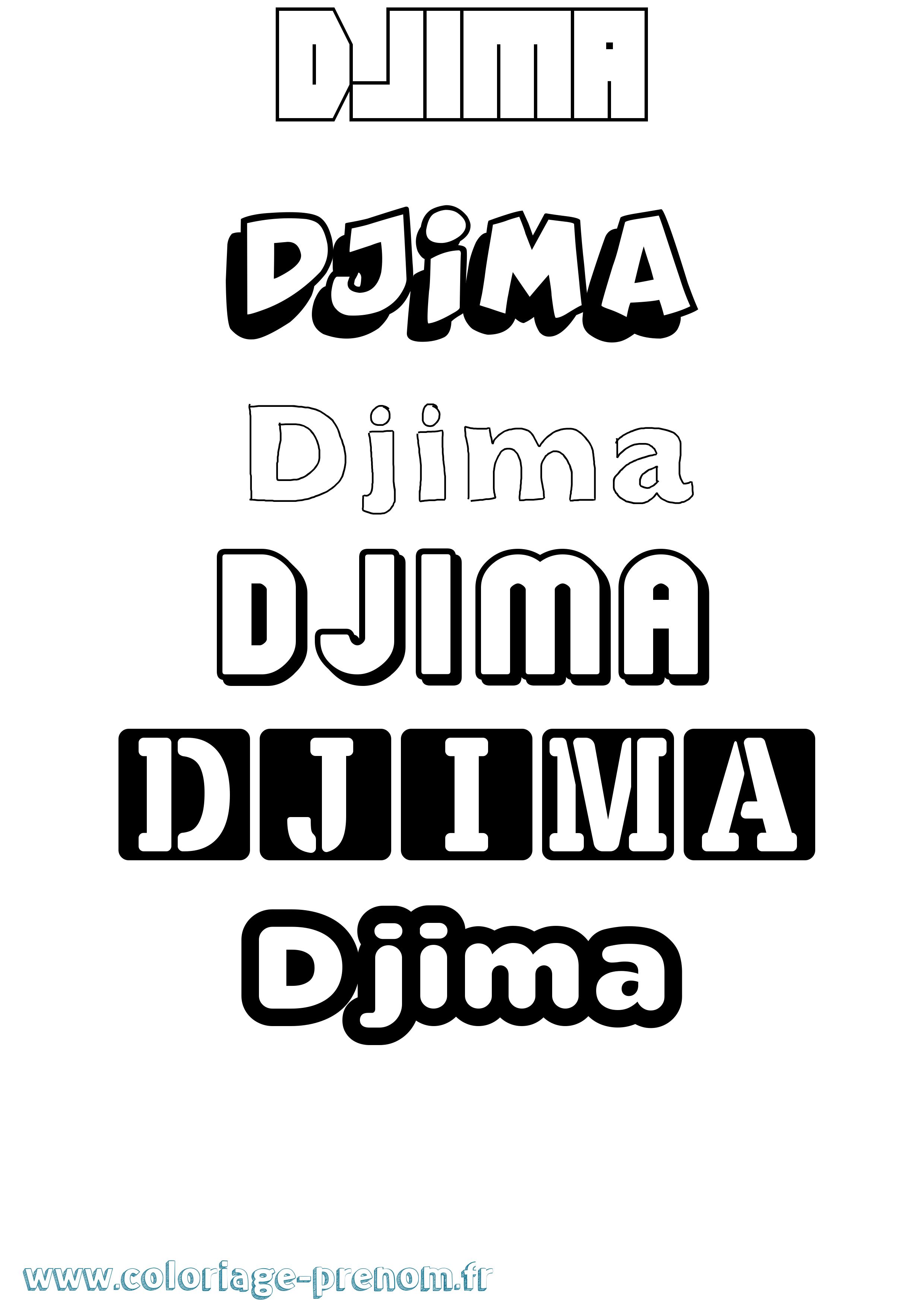 Coloriage Djima Simple Coloriage prénom Djima Simple