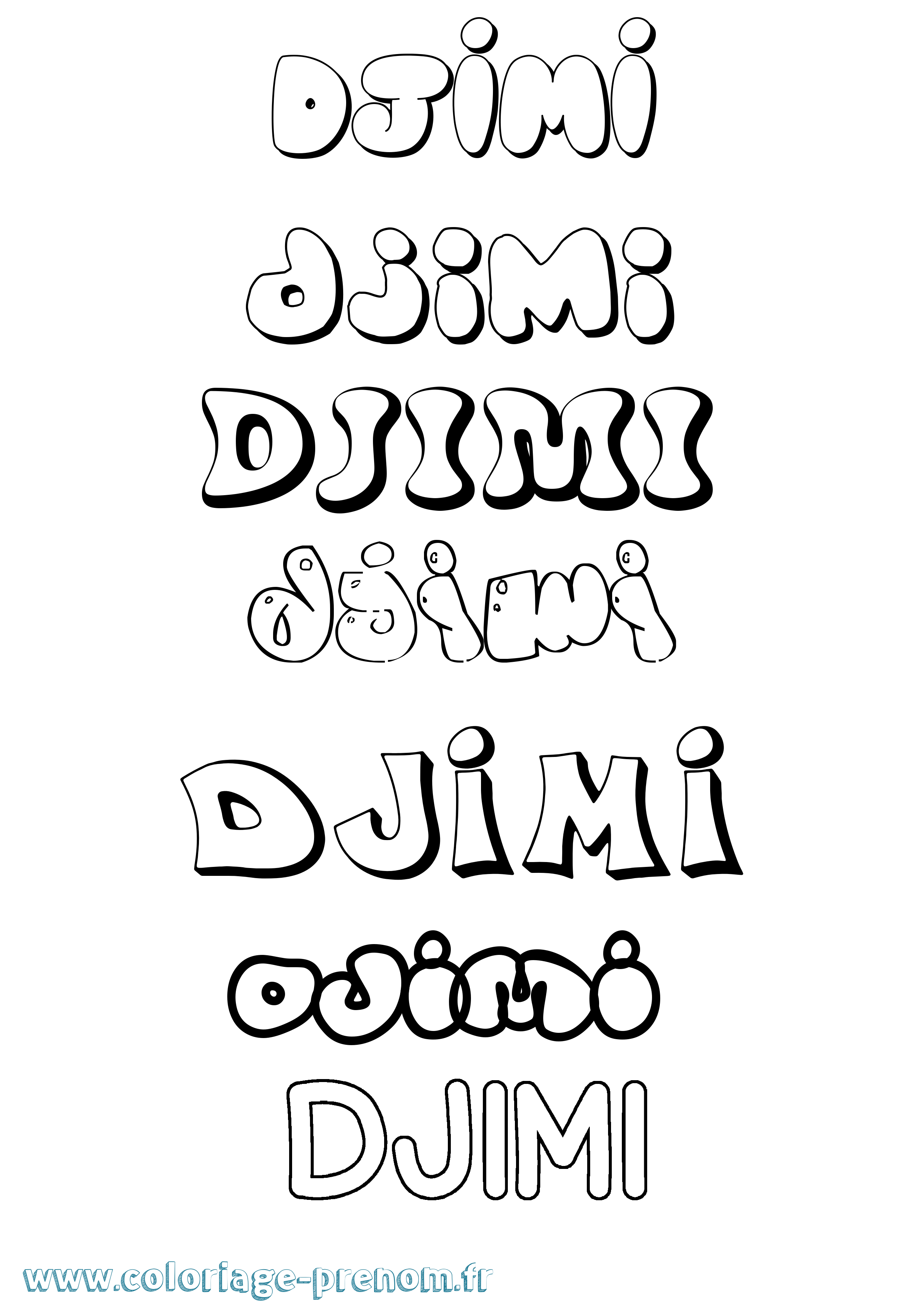 Coloriage Djimi Bubble Coloriage prénom Djimi Bubble
