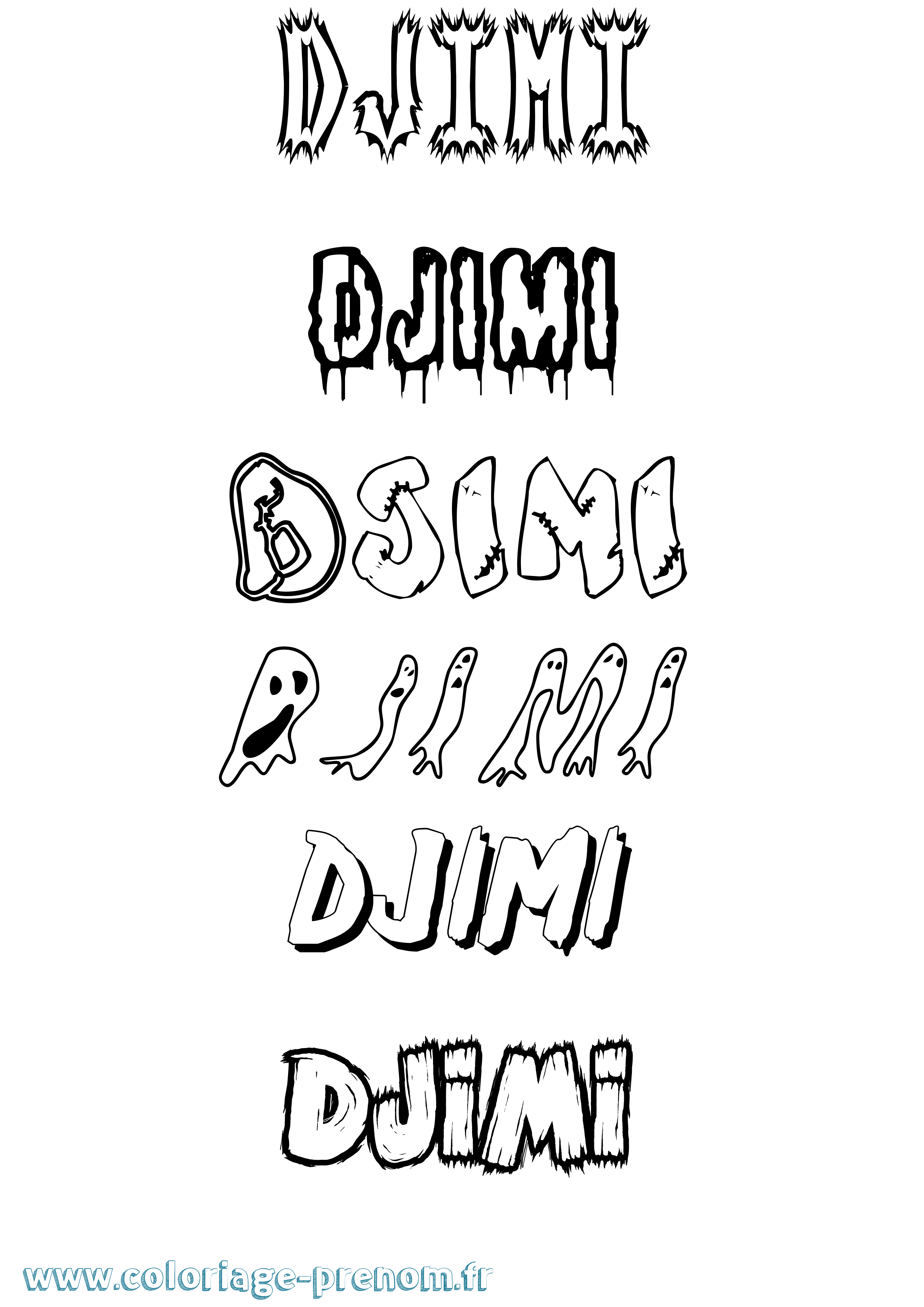 Coloriage Djimi Frisson Coloriage prénom Djimi Frisson