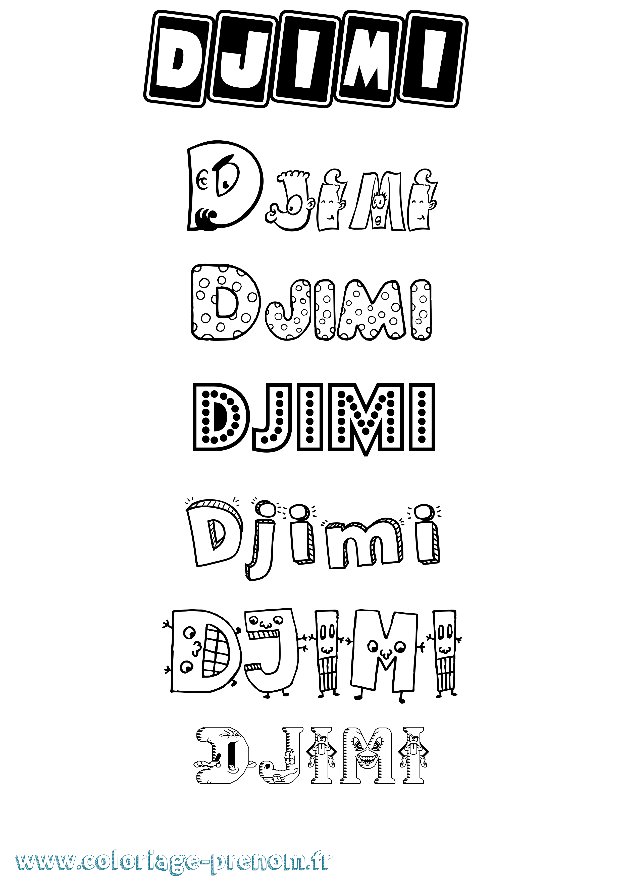 Coloriage Djimi Fun Coloriage prénom Djimi Fun