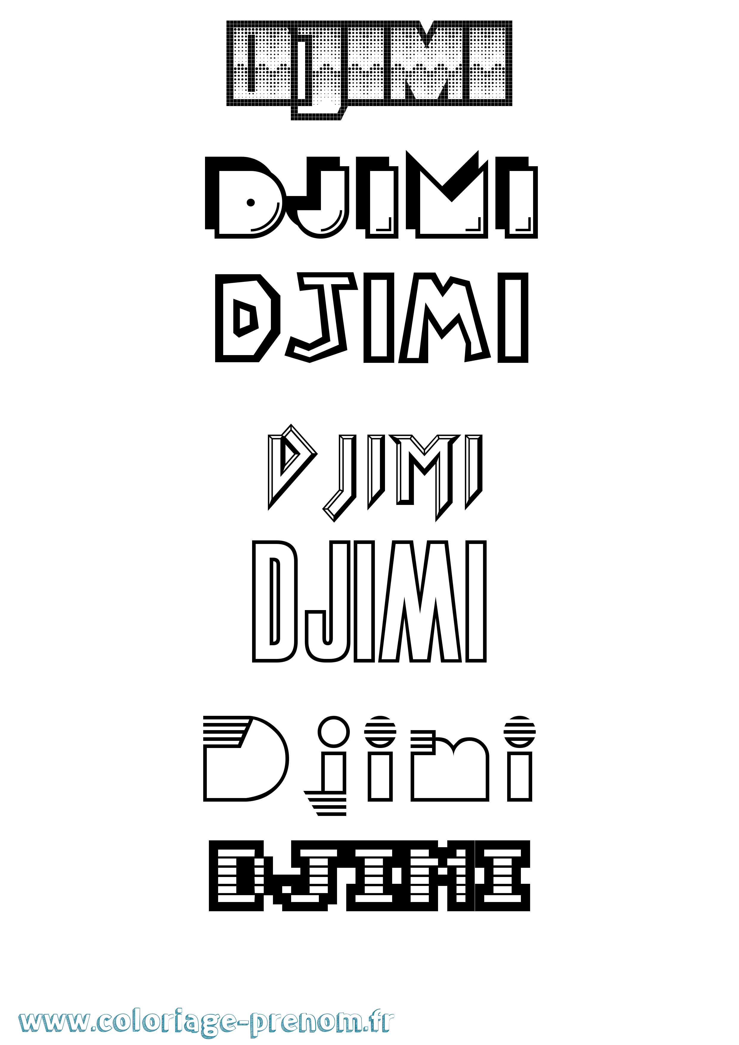 Coloriage Djimi Jeux Vidéos Coloriage prénom Djimi Jeux Vidéos