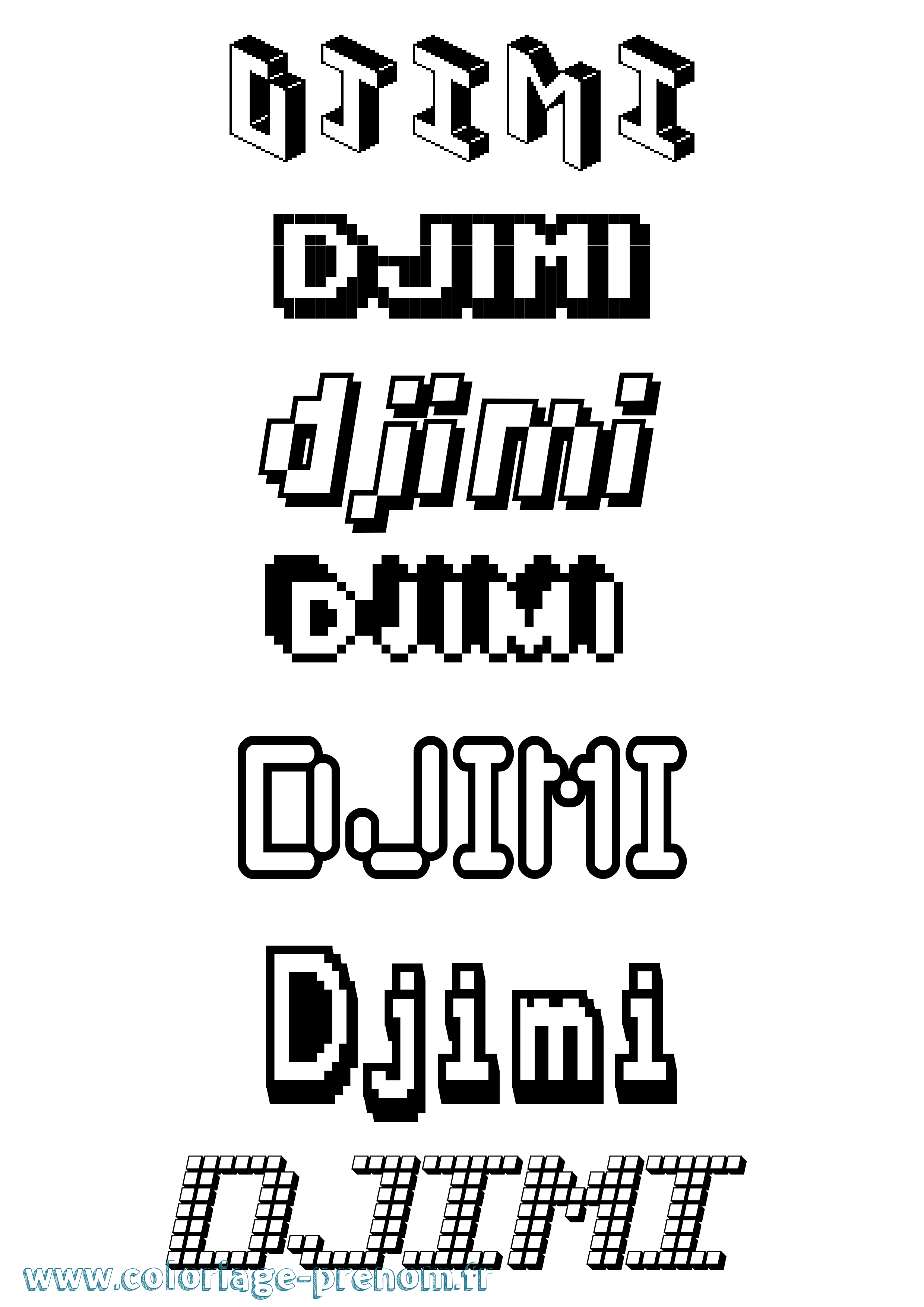 Coloriage Djimi Pixel Coloriage prénom Djimi Pixel