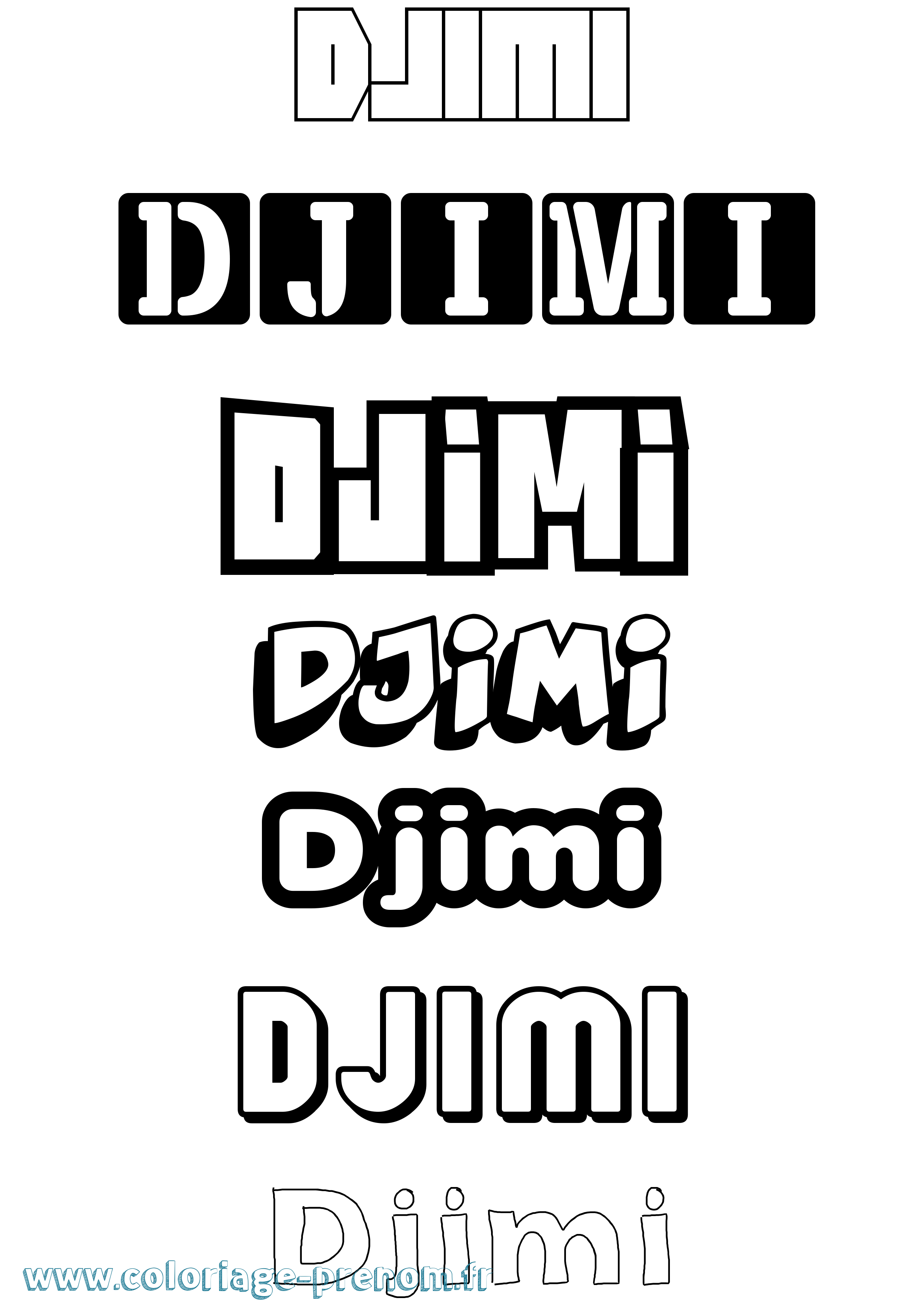 Coloriage Djimi Simple Coloriage prénom Djimi Simple