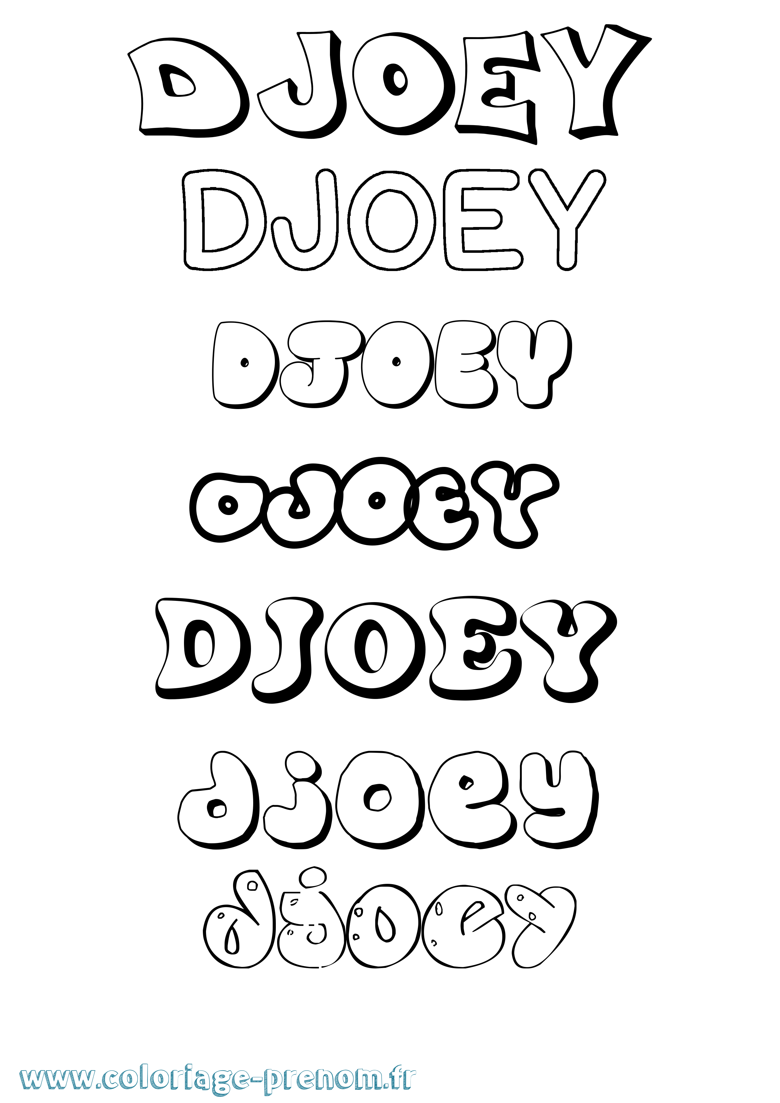 Coloriage Djoey Bubble Coloriage prénom Djoey Bubble