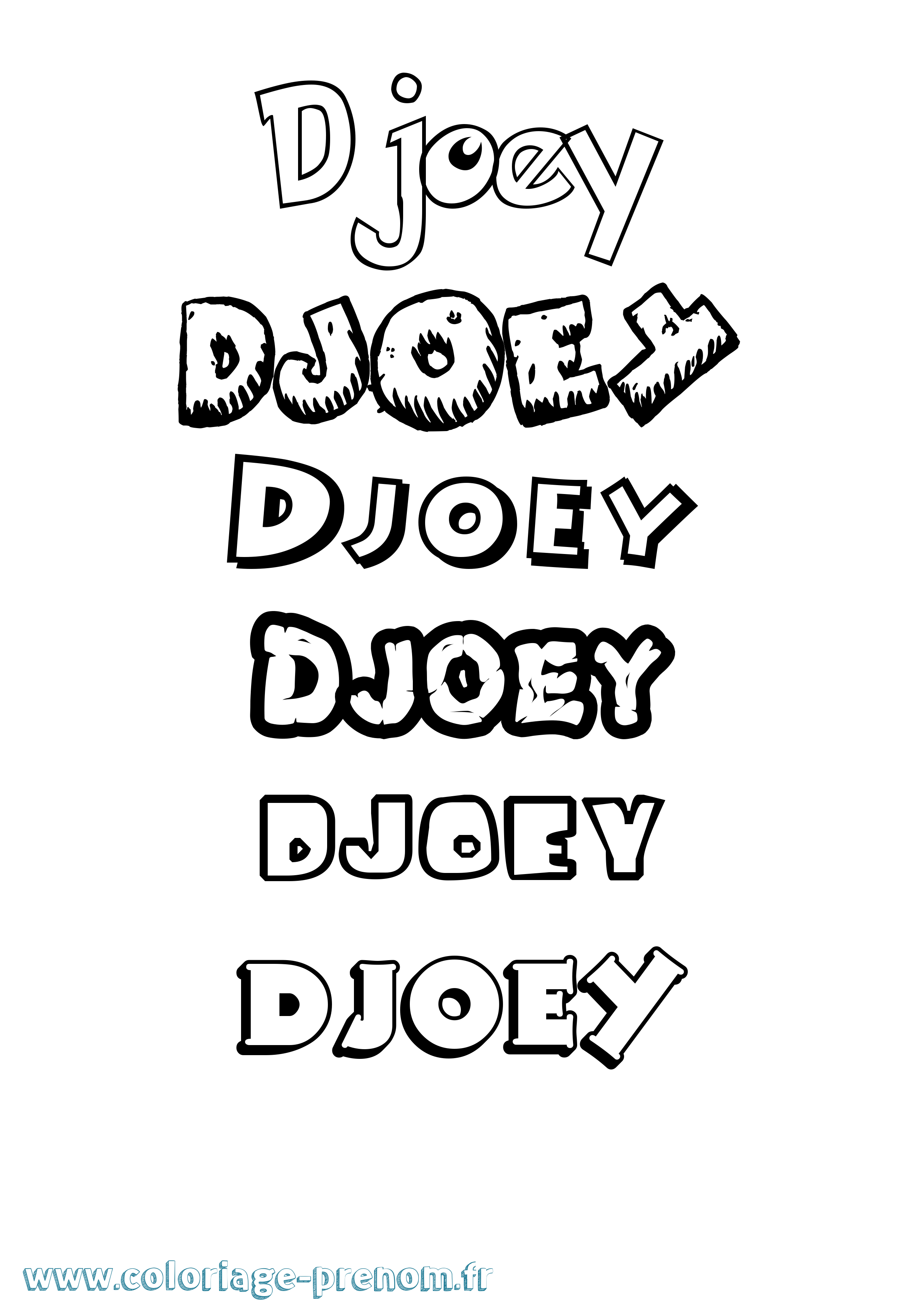 Coloriage Djoey Dessin Animé Coloriage prénom Djoey Dessin Animé