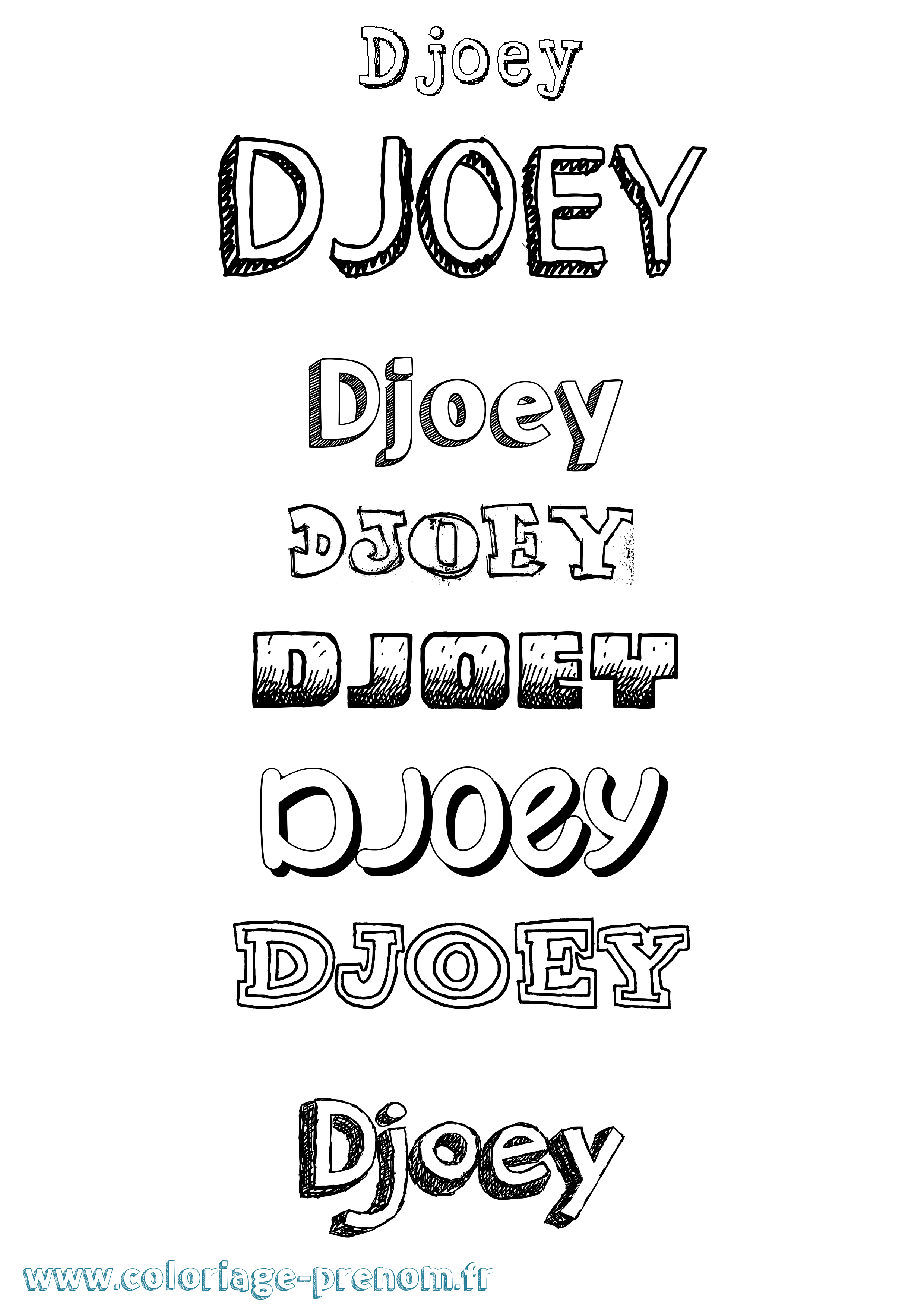 Coloriage Djoey Dessiné Coloriage prénom Djoey Dessiné