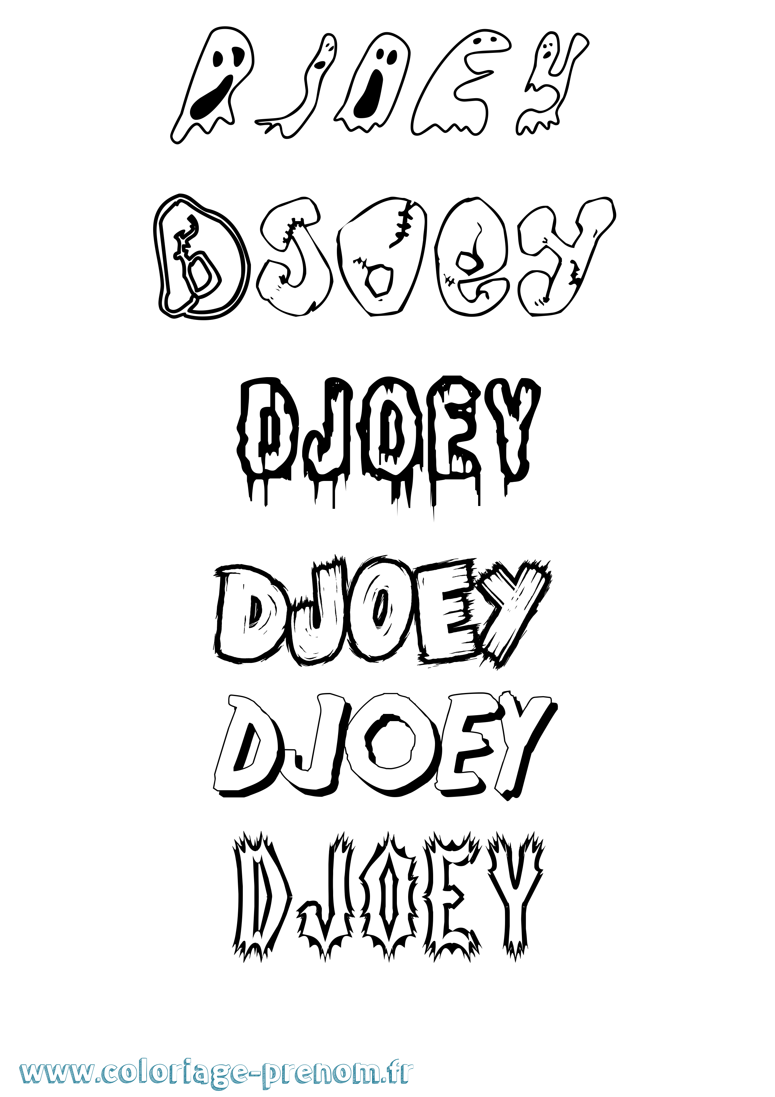 Coloriage Djoey Frisson Coloriage prénom Djoey Frisson