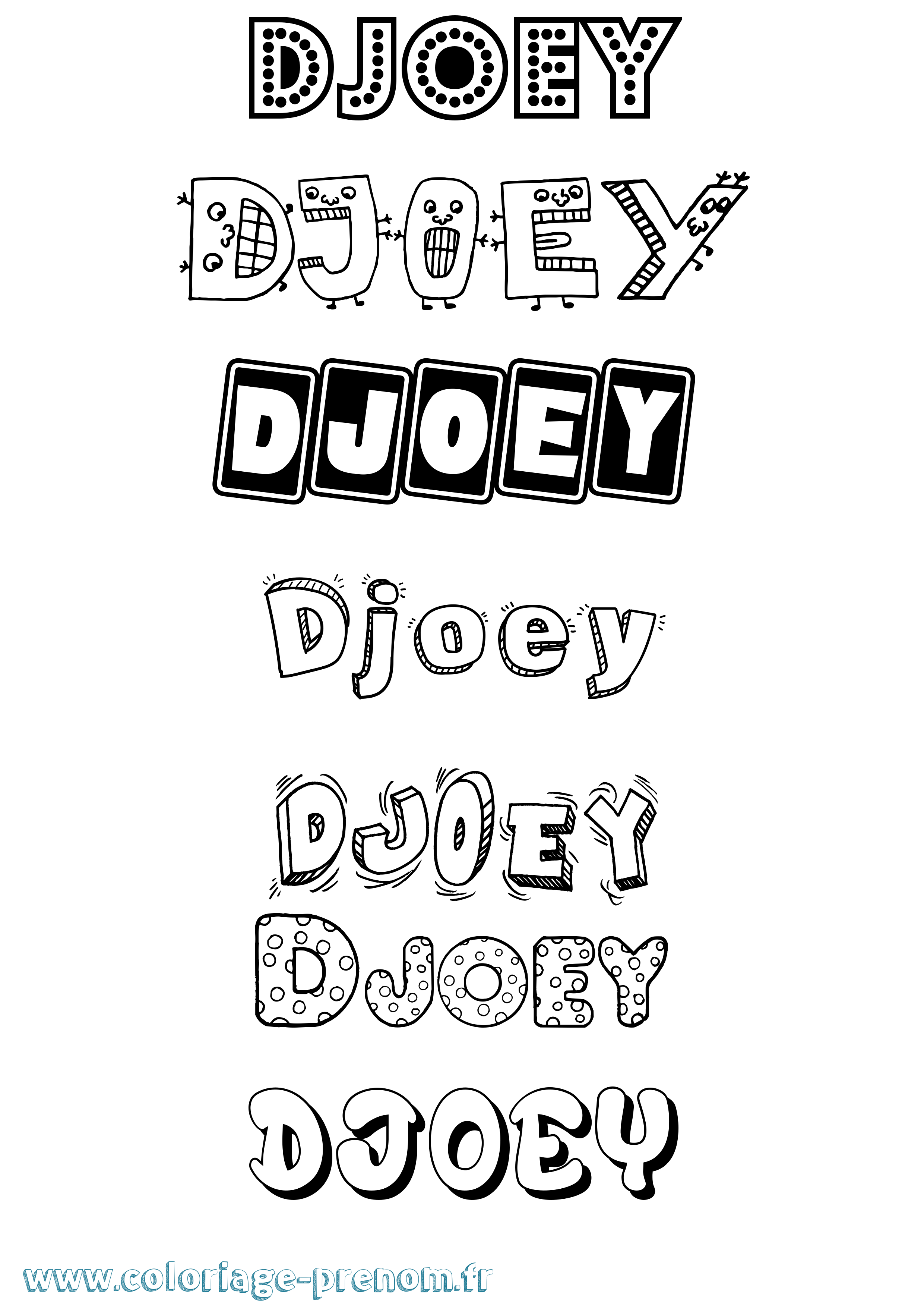 Coloriage Djoey Fun Coloriage prénom Djoey Fun