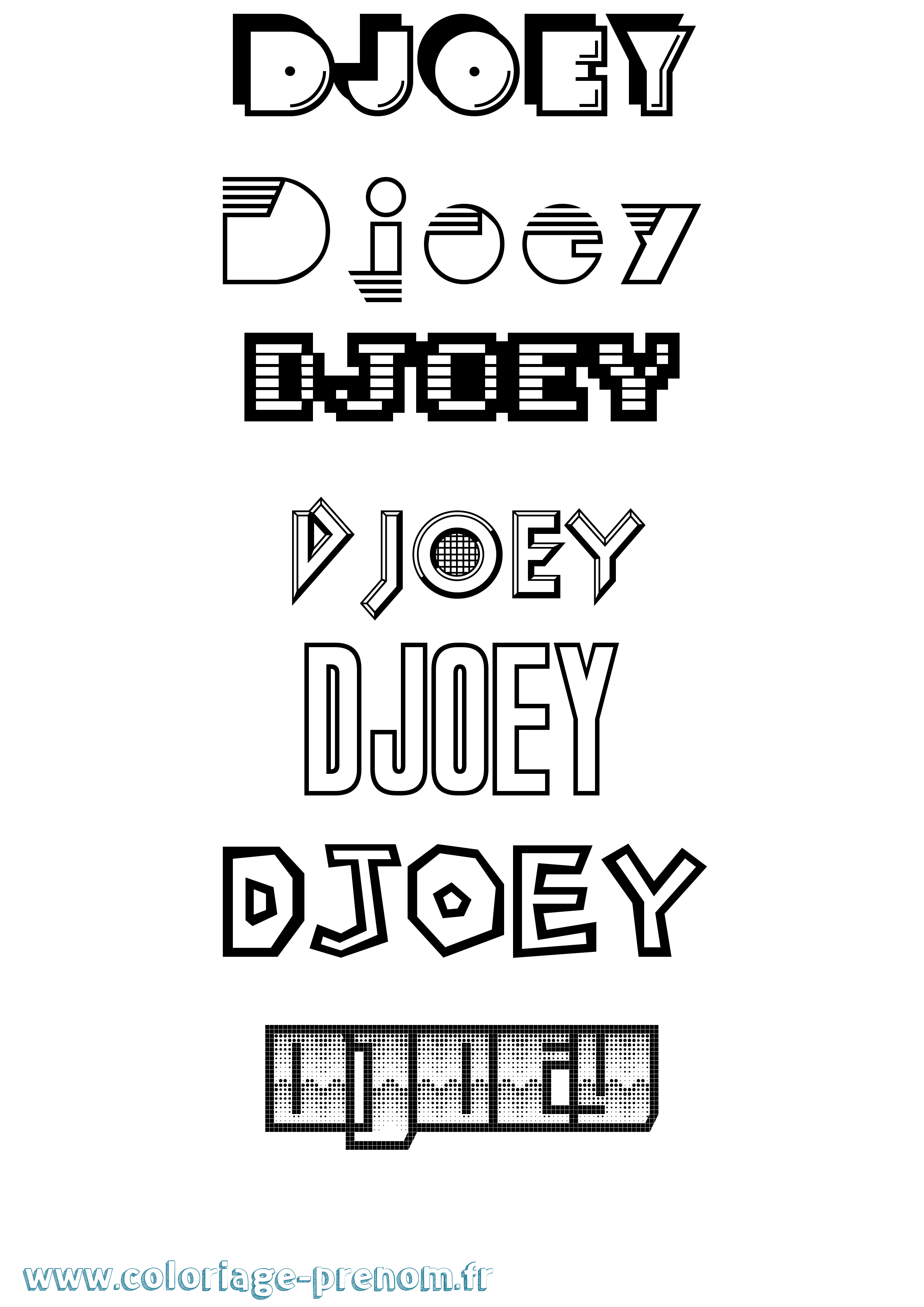 Coloriage Djoey Jeux Vidéos Coloriage prénom Djoey Jeux Vidéos