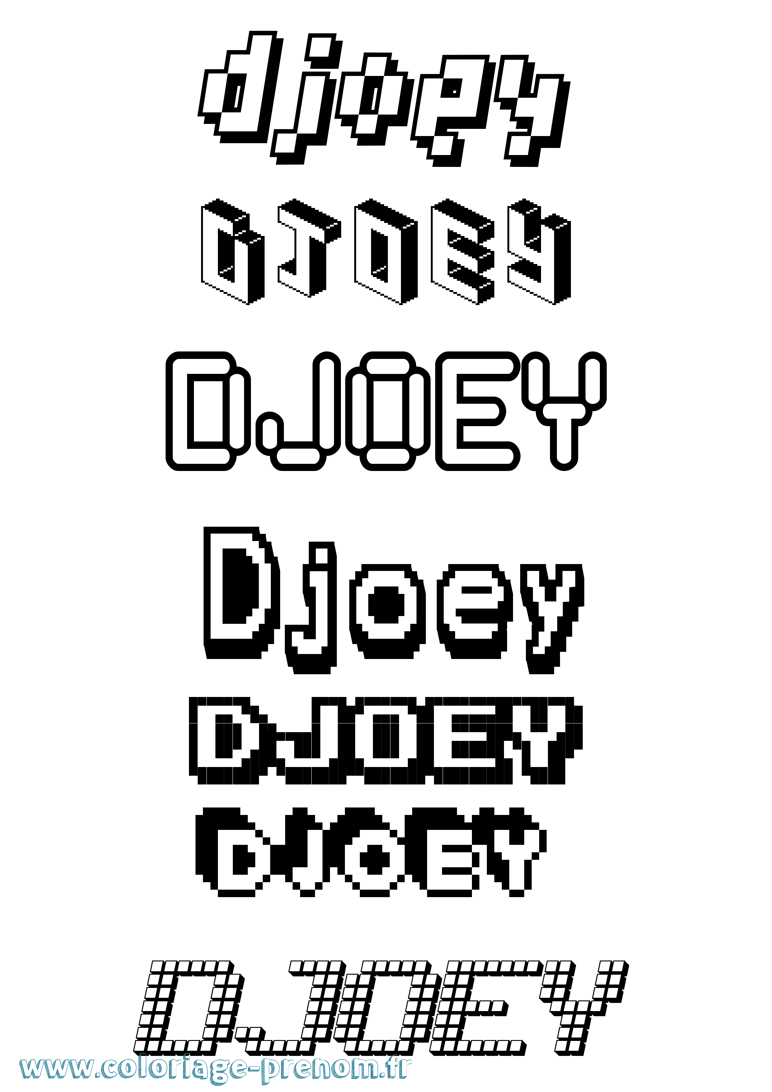 Coloriage Djoey Pixel Coloriage prénom Djoey Pixel