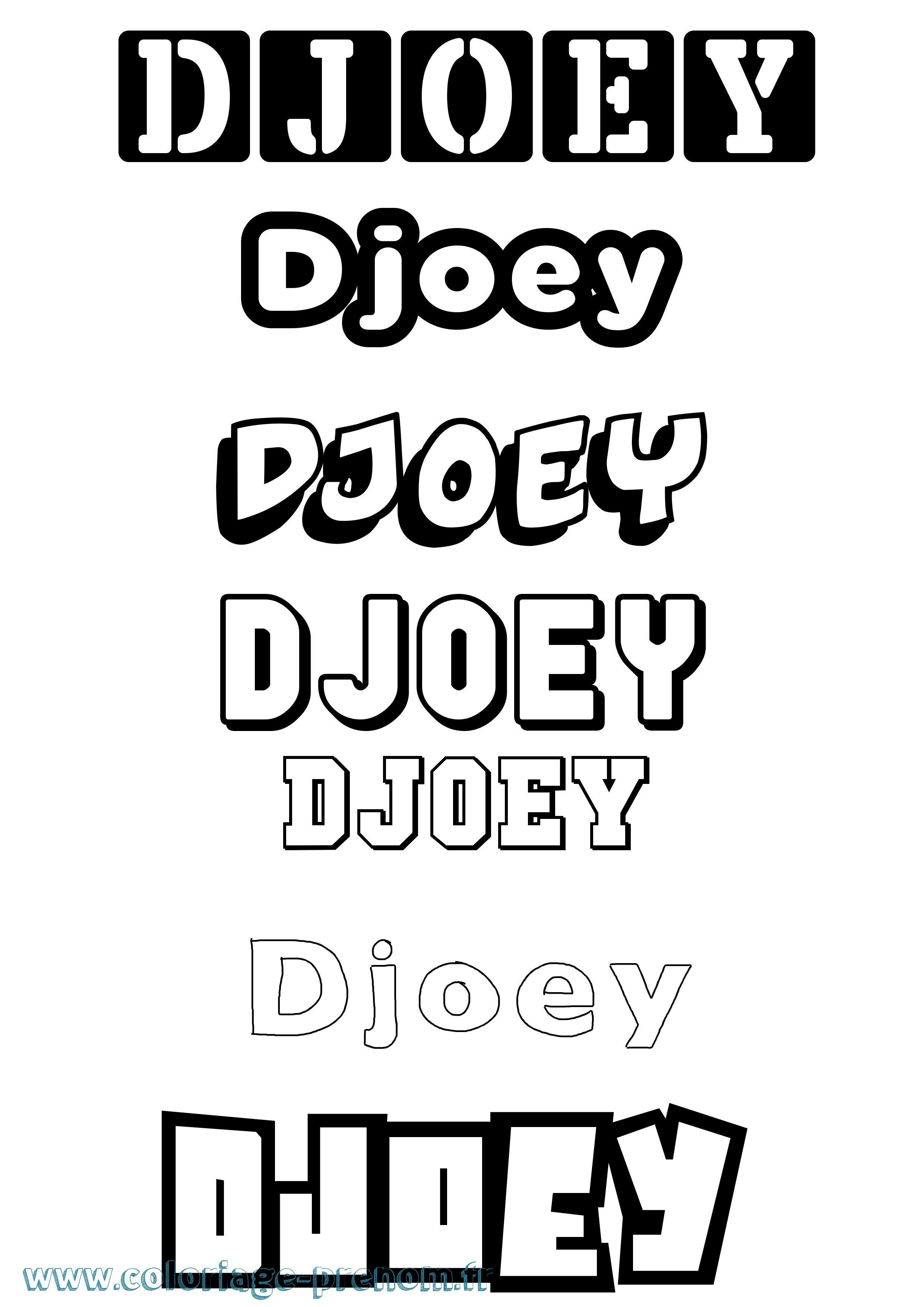 Coloriage Djoey Simple Coloriage prénom Djoey Simple
