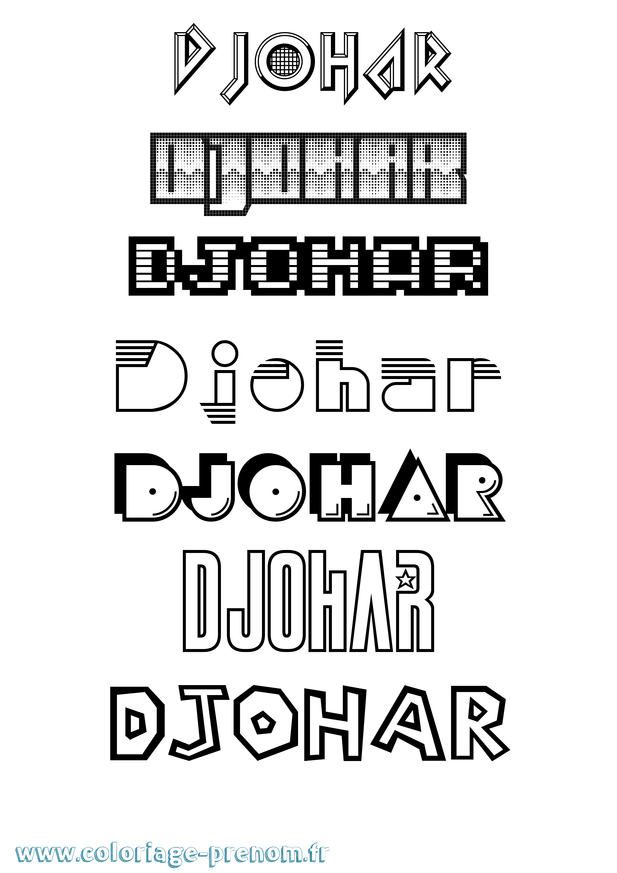 Coloriage Djohar Jeux Vidéos Coloriage prénom Djohar Jeux Vidéos