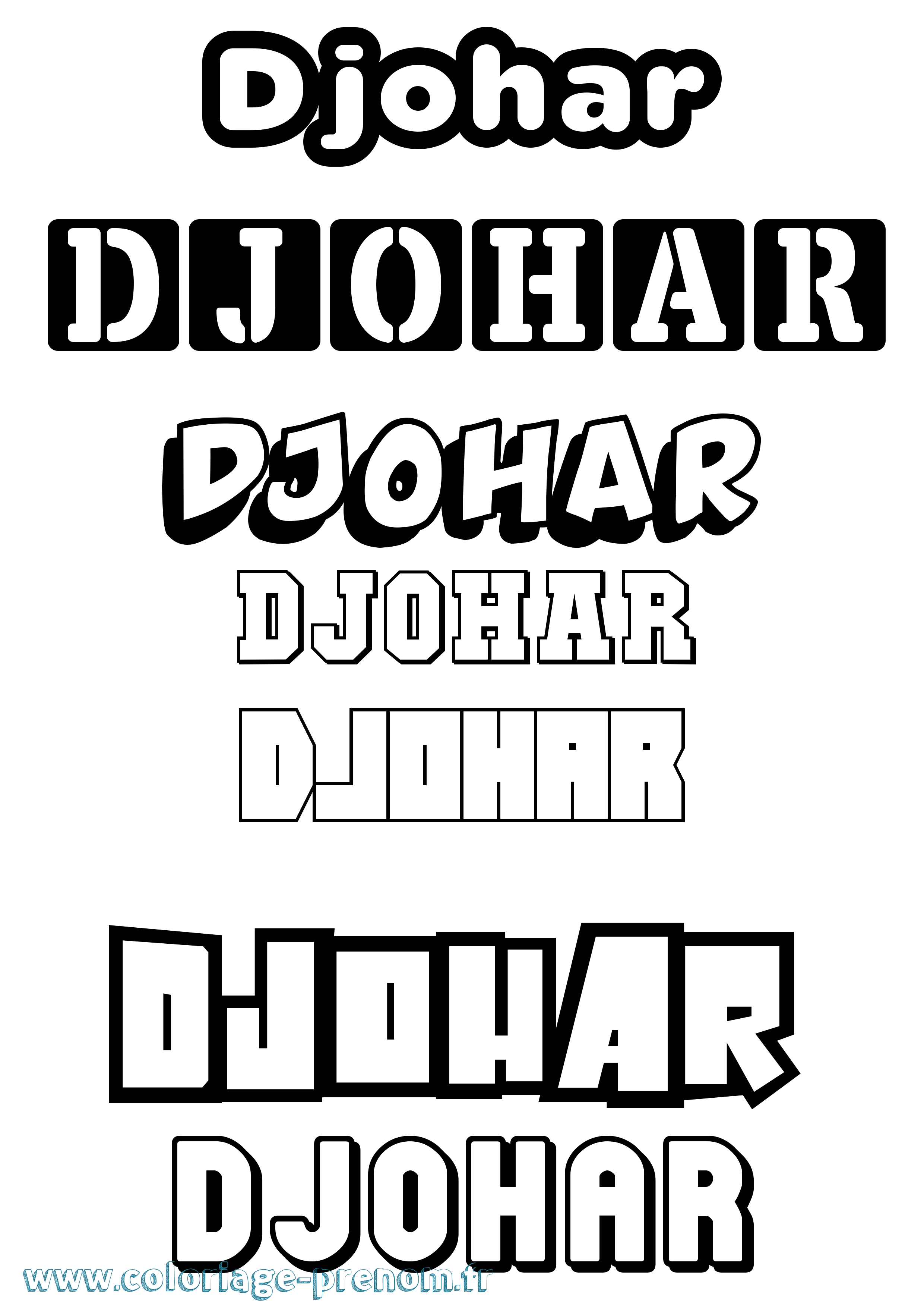 Coloriage Djohar Simple Coloriage prénom Djohar Simple