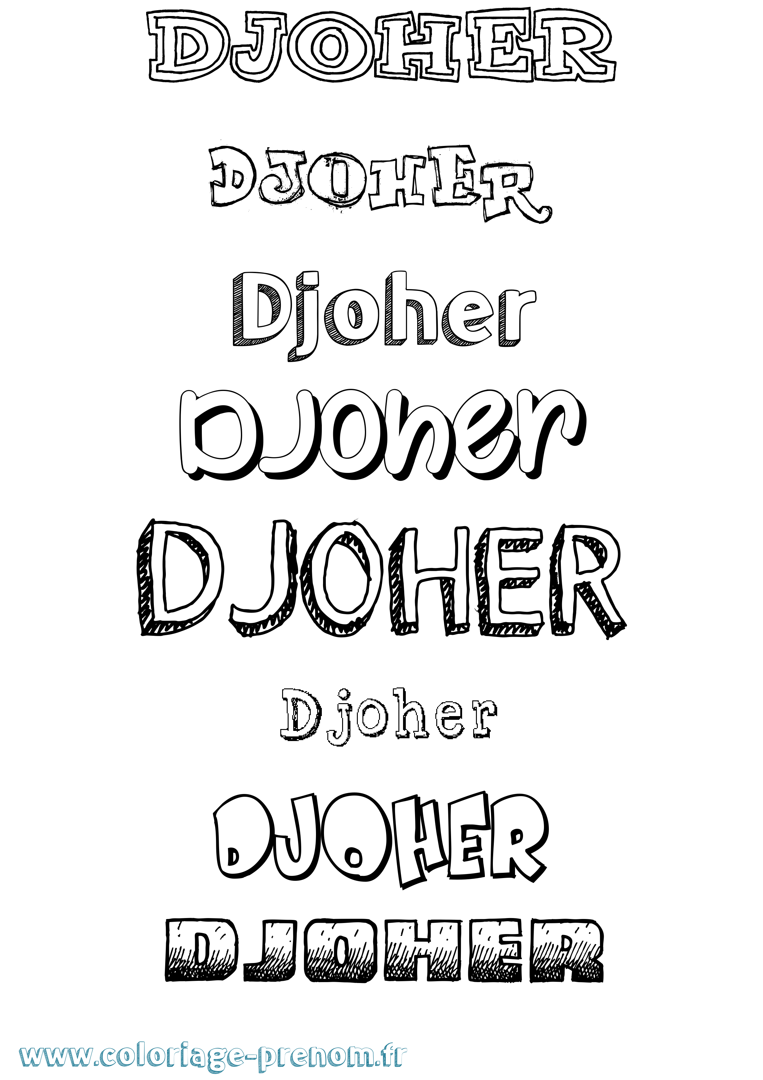 Coloriage Djoher Dessiné Coloriage prénom Djoher Dessiné