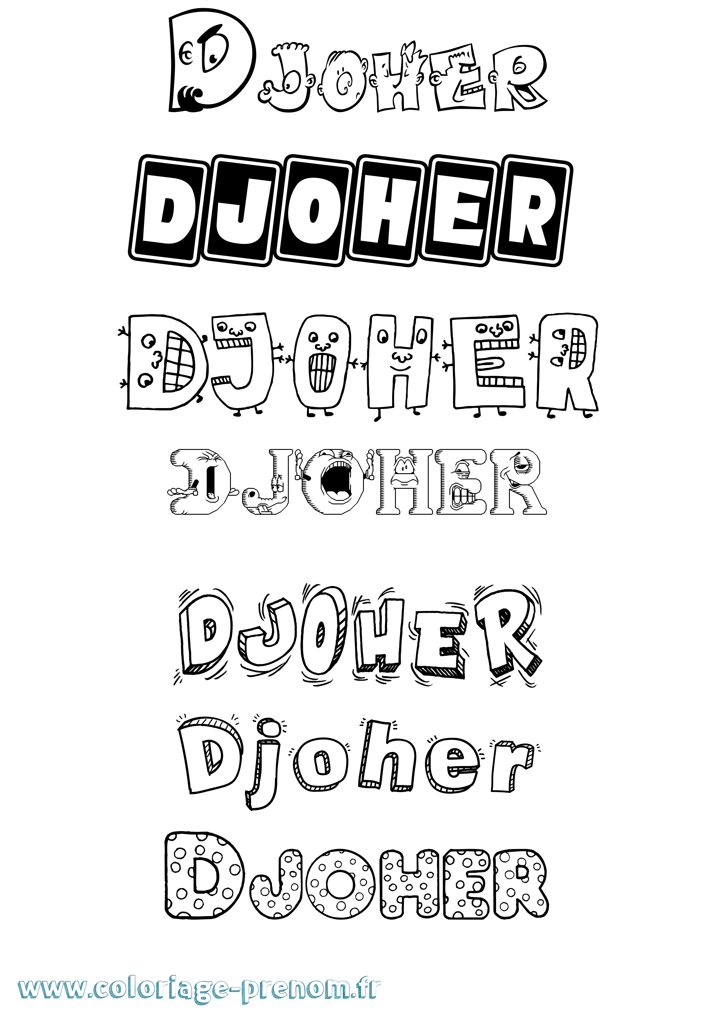 Coloriage Djoher Fun Coloriage prénom Djoher Fun
